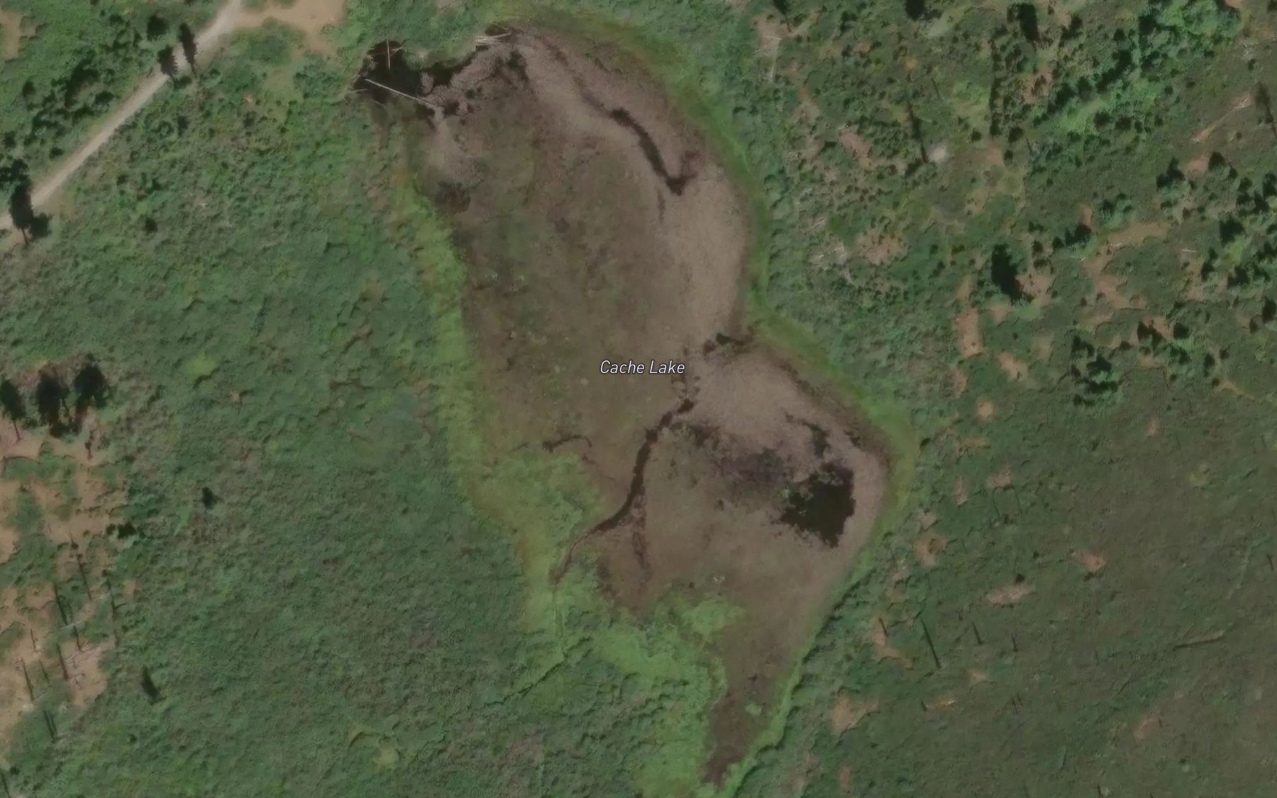 Satellite map of the Cache Lake