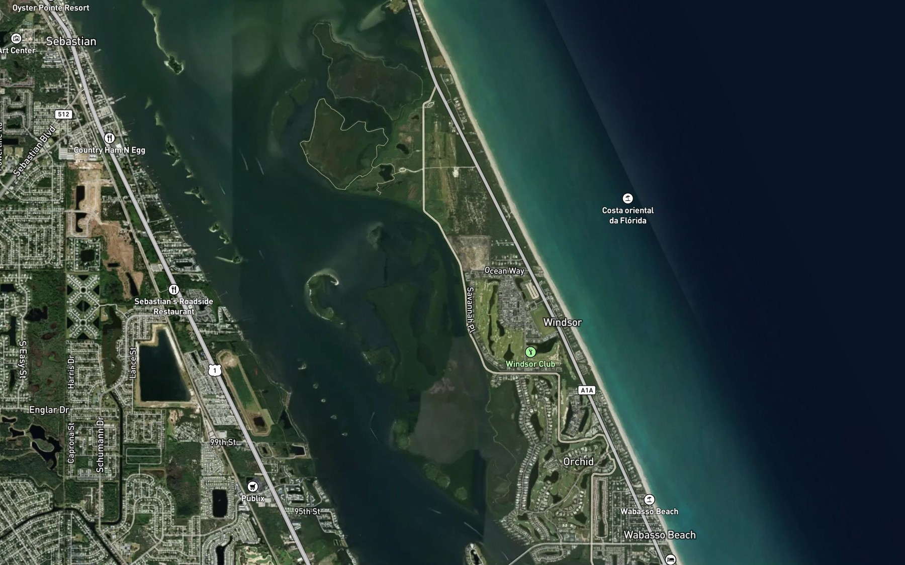 Satellite map of the Spratt Creek
