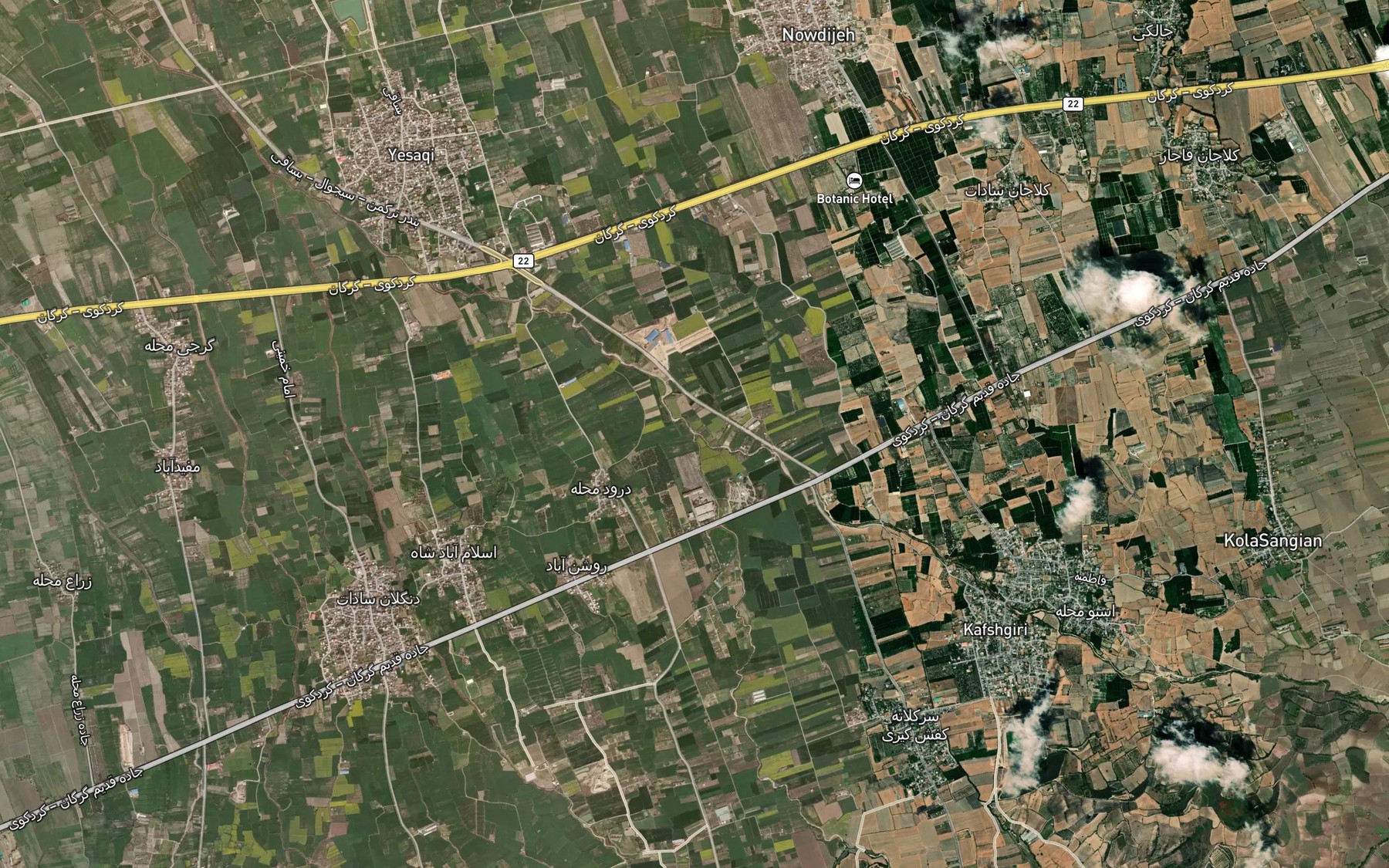 Satellite map of the Rudkhaneh-ye Nowchaman