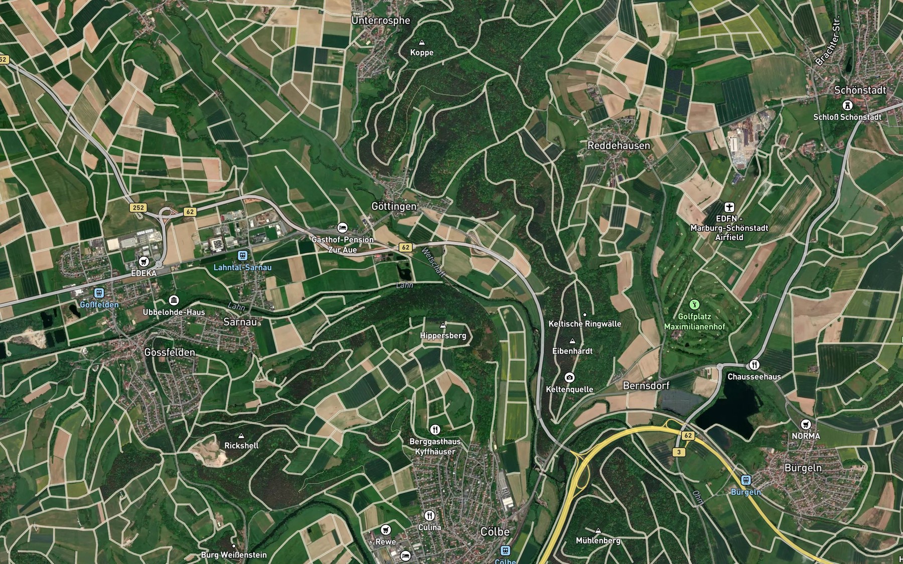Satellite map of the Wetschaft
