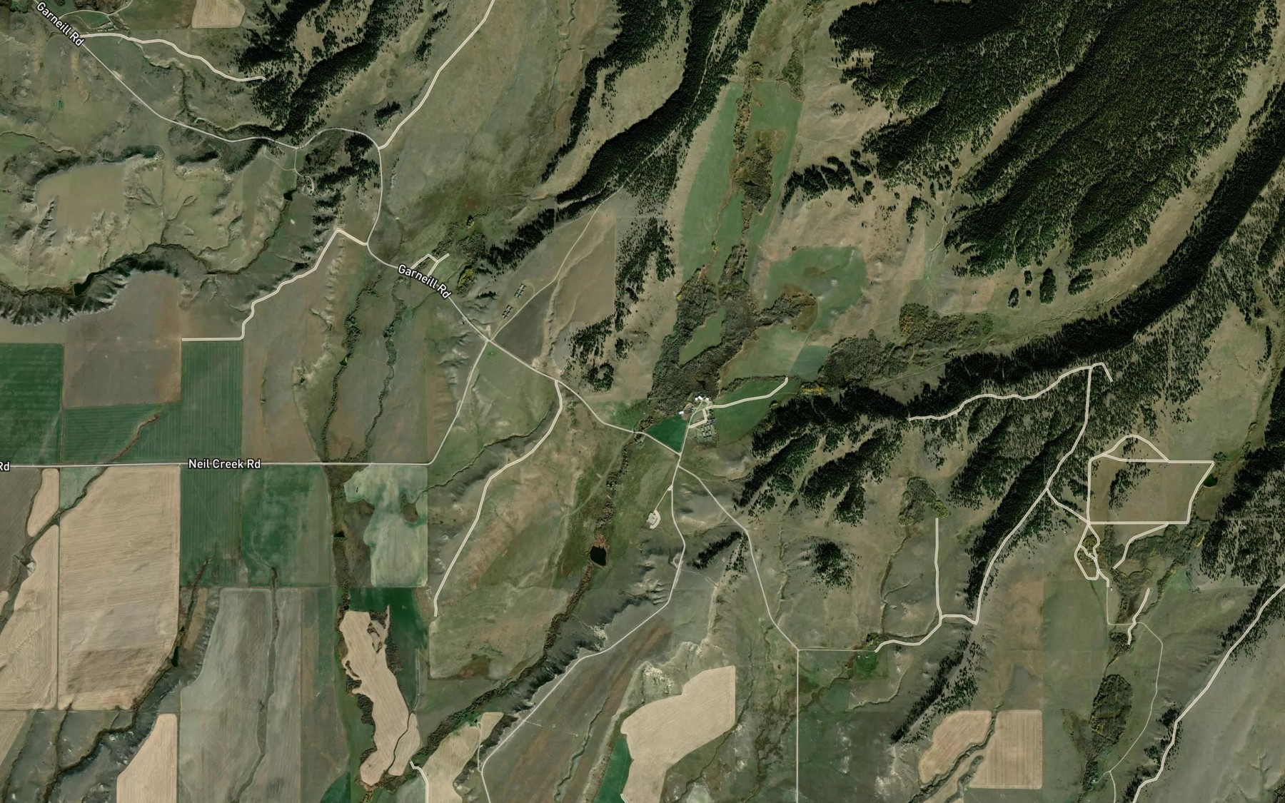 Satellite map of the East Fork Blake Creek