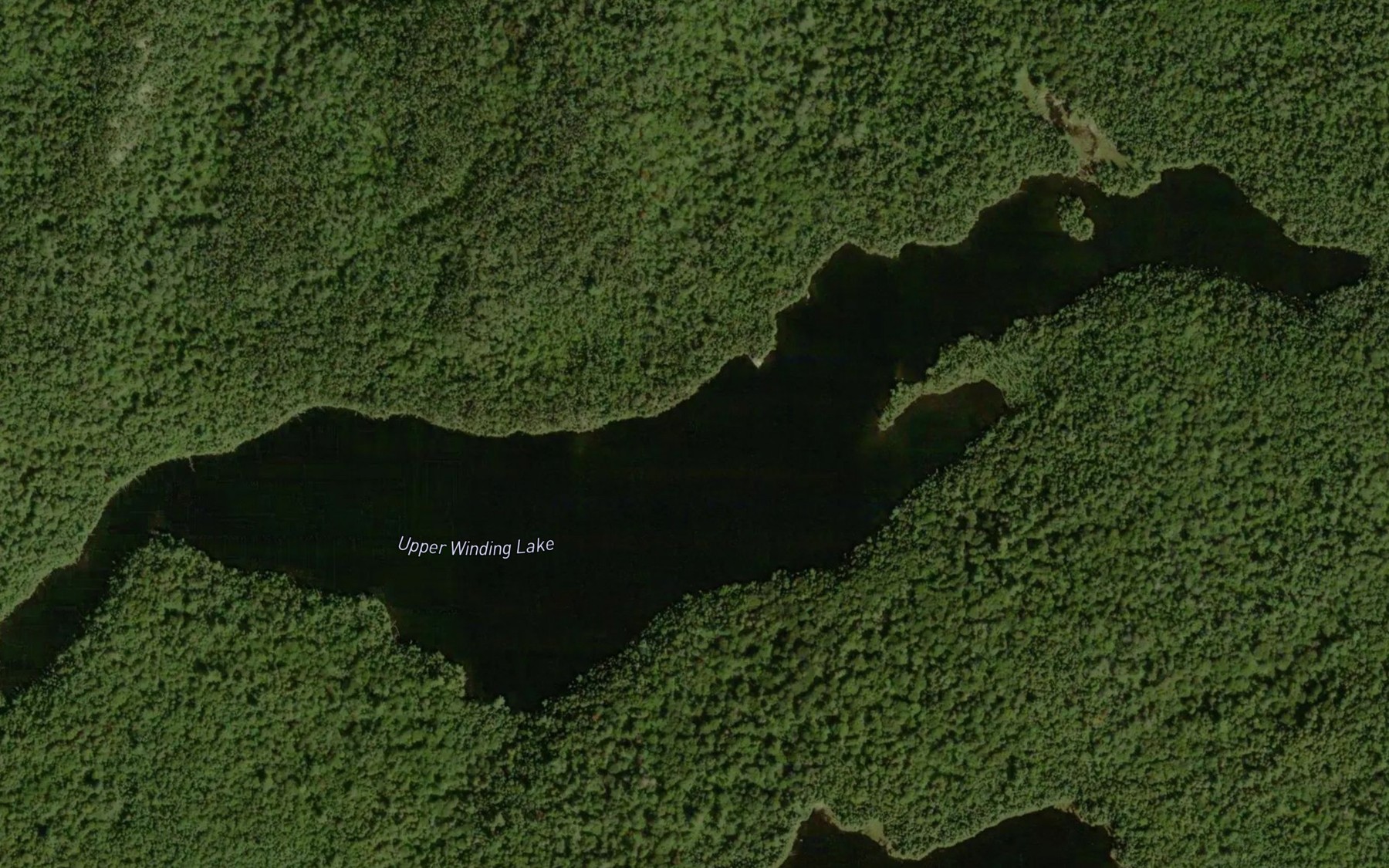 Satellite map of the Upper Winding Lake