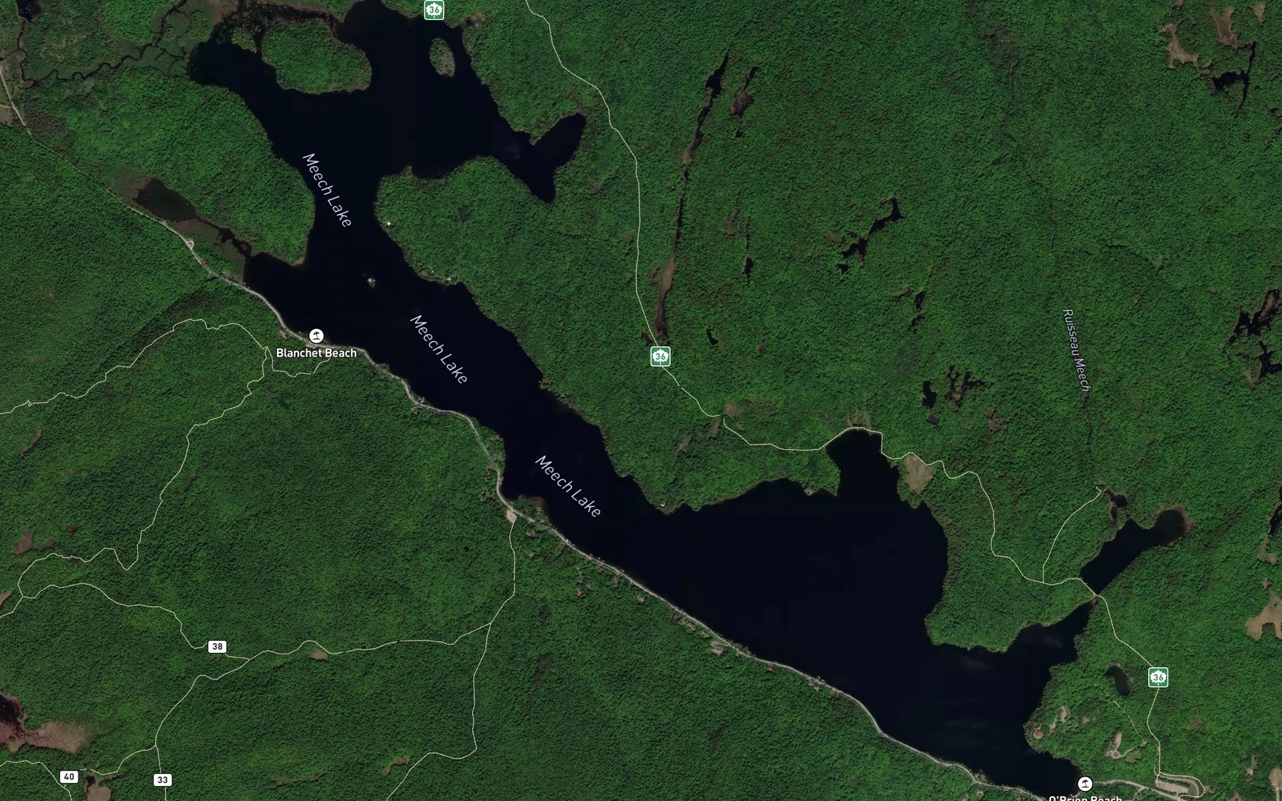 Satellite map of the Lac Meech