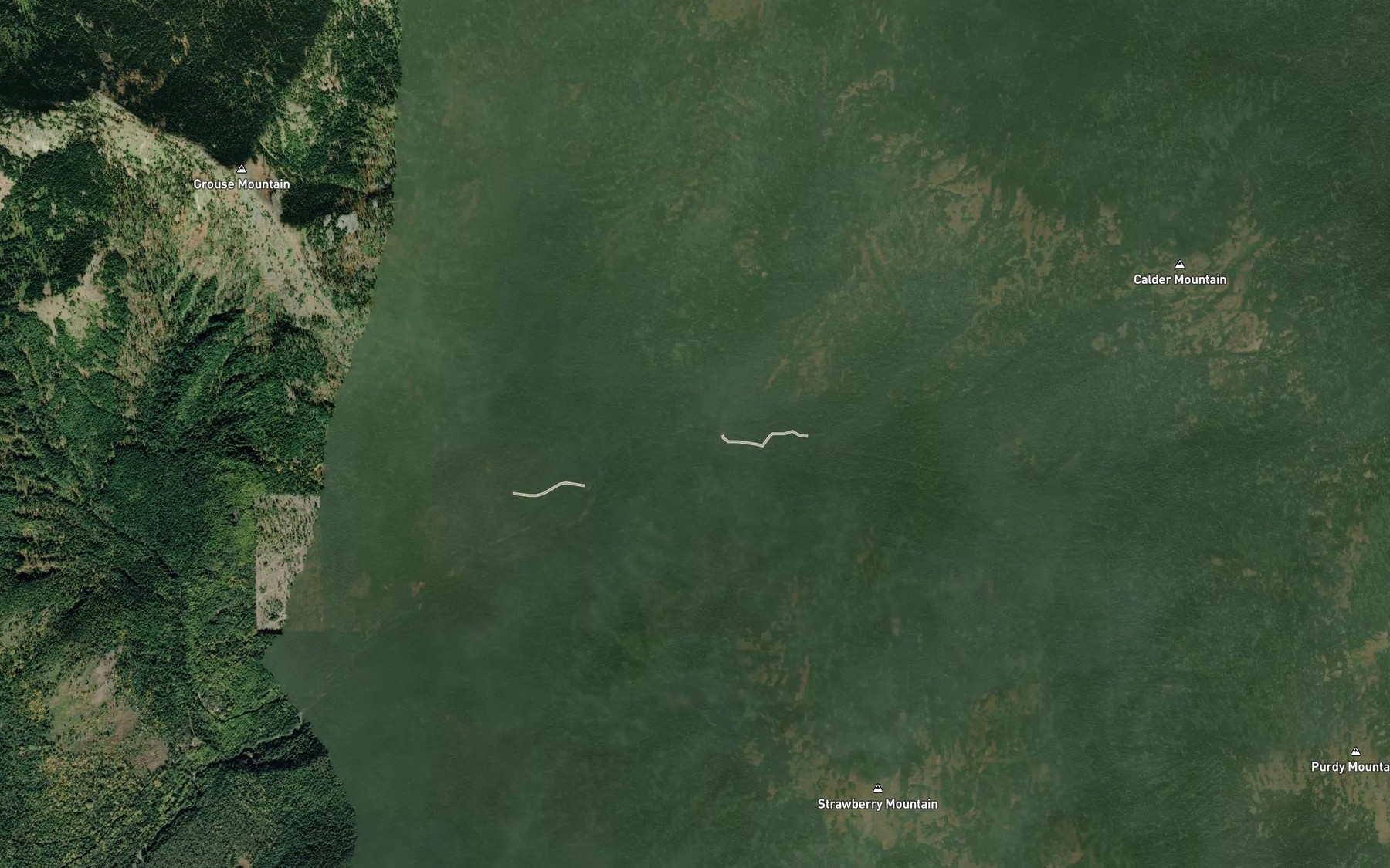 Satellite map of the Chute Creek