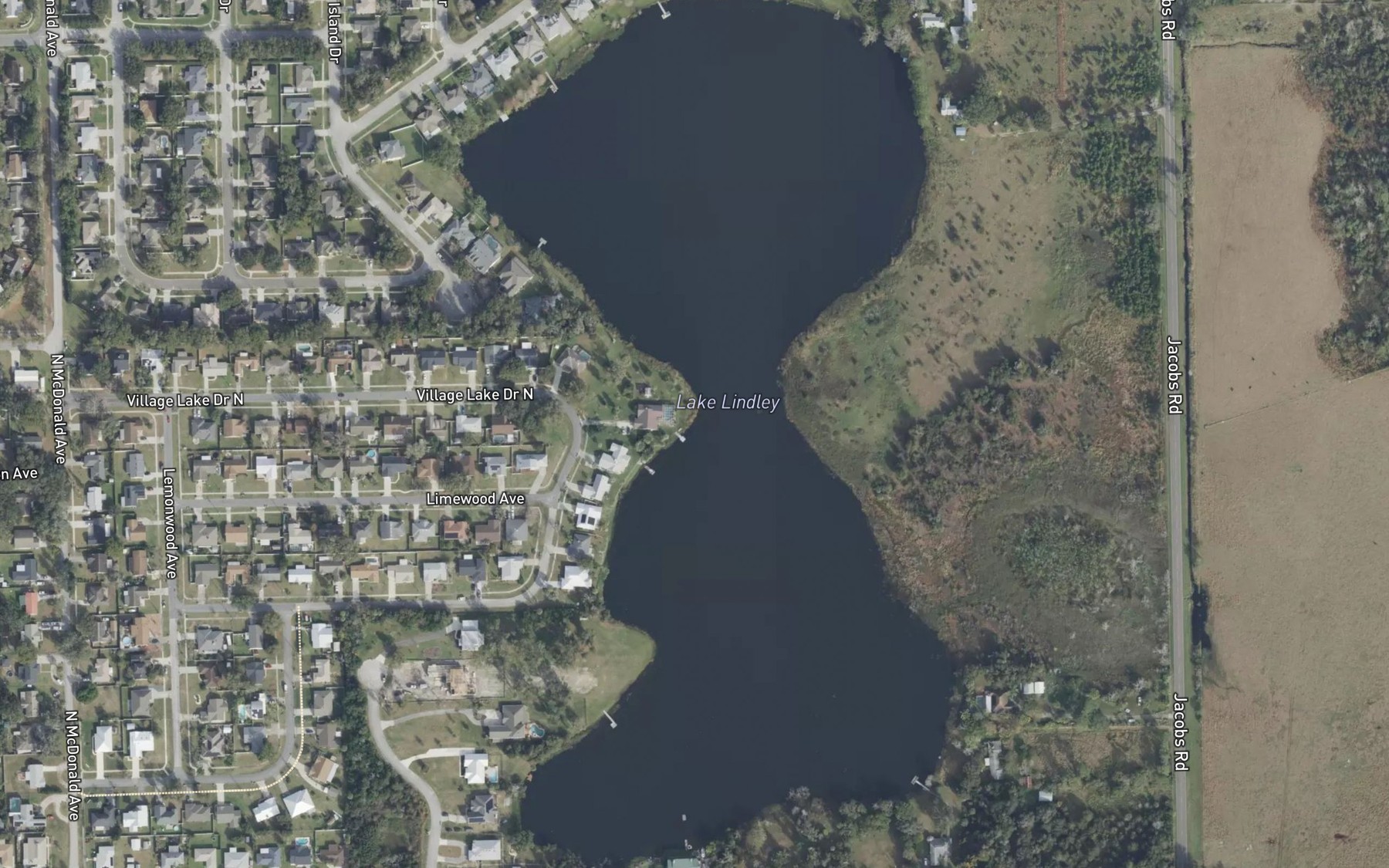 Satellite map of the Lake Lindley