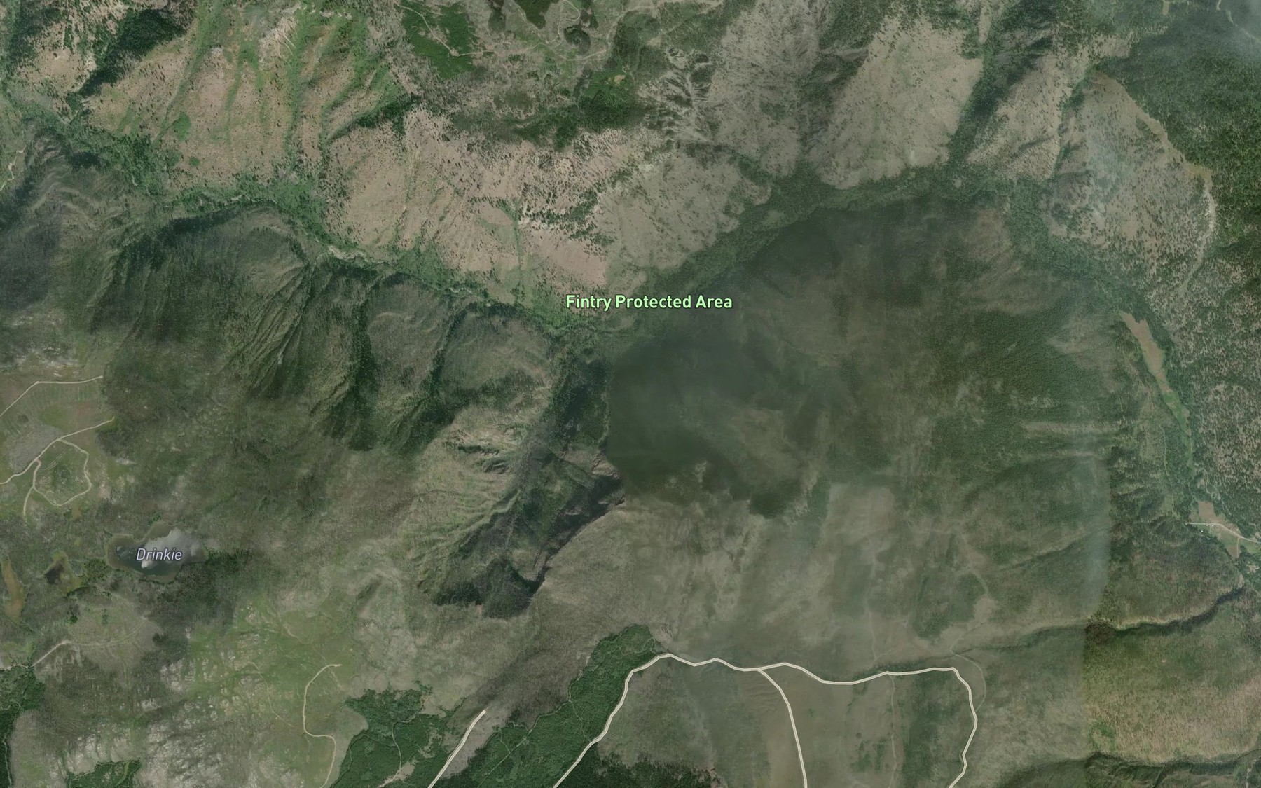 Satellite map of the Christie Creek