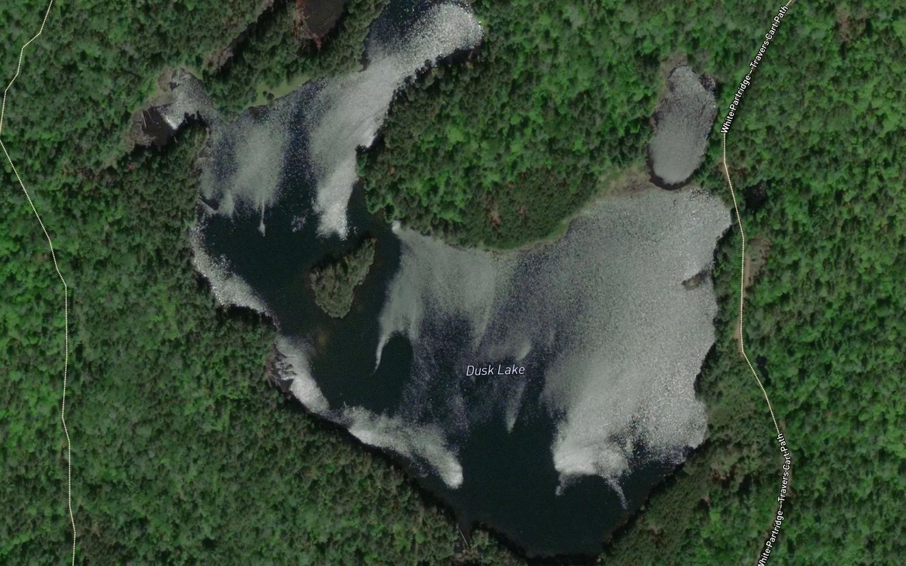 Satellite map of the Dusk Lake
