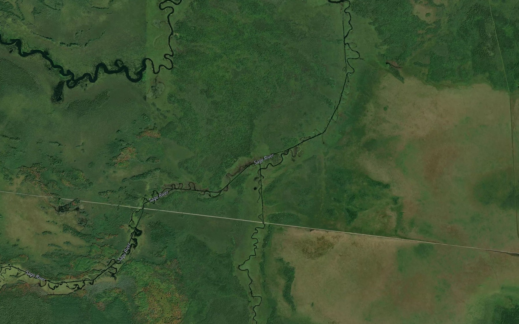 Satellite map of the East Branch Sage River