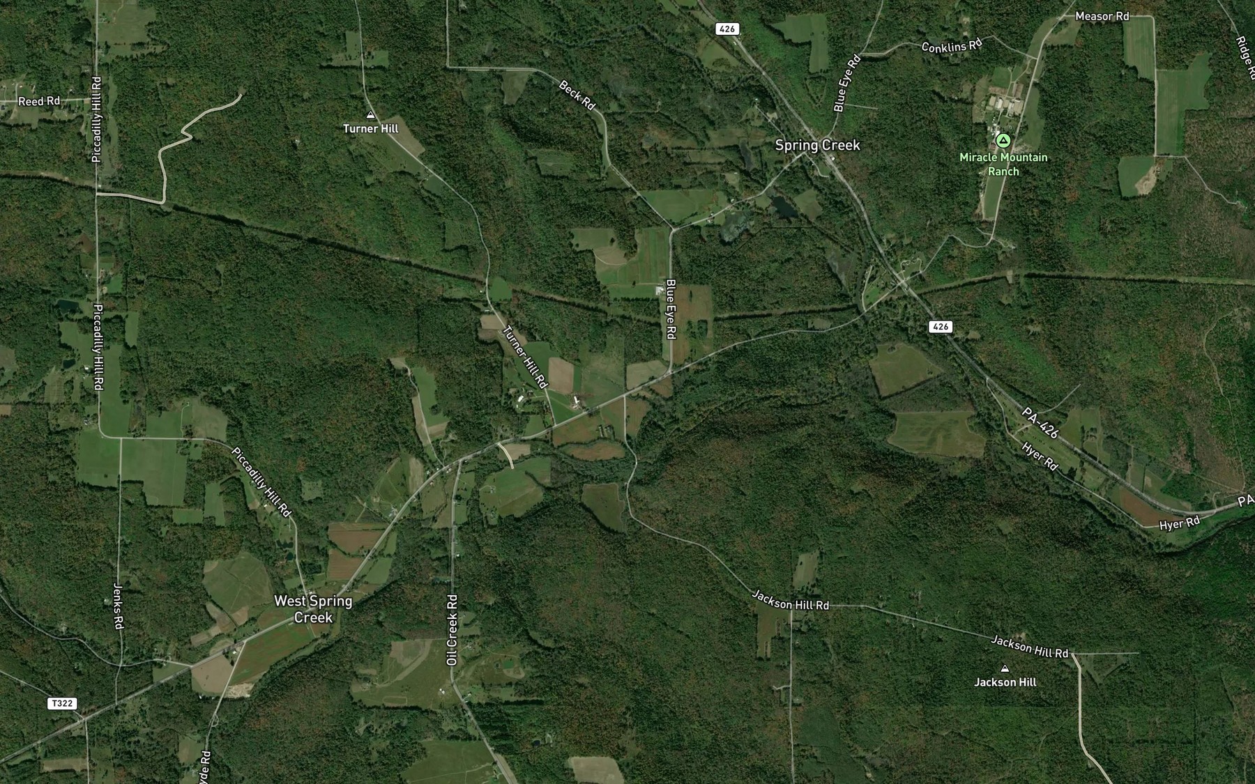 Satellite map of the Ferrin Run