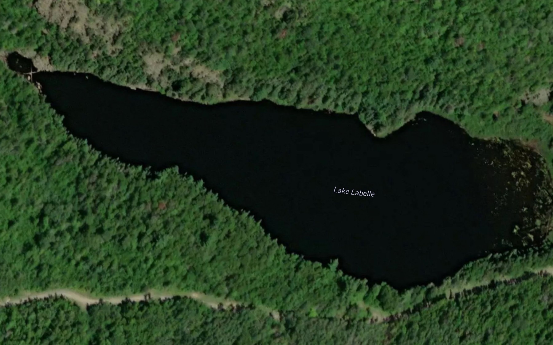 Satellite map of the Lake Labelle