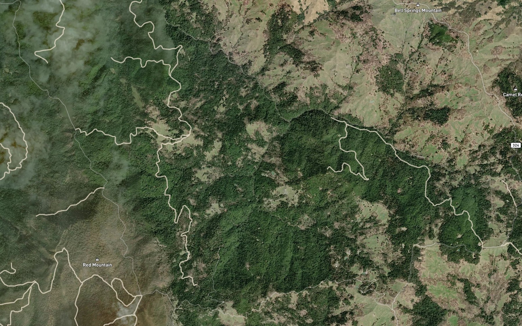 Satellite map of the Elkhorn Creek