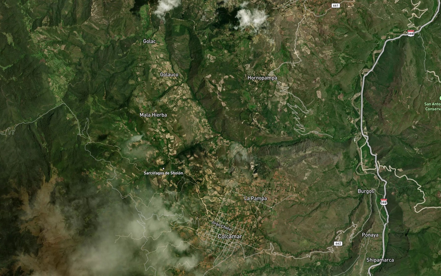 Satellite map of the Quebrada Balsahuayco