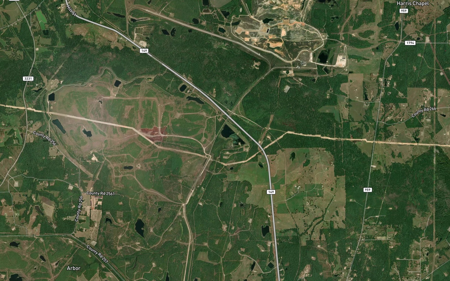Satellite map of the Lick Branch