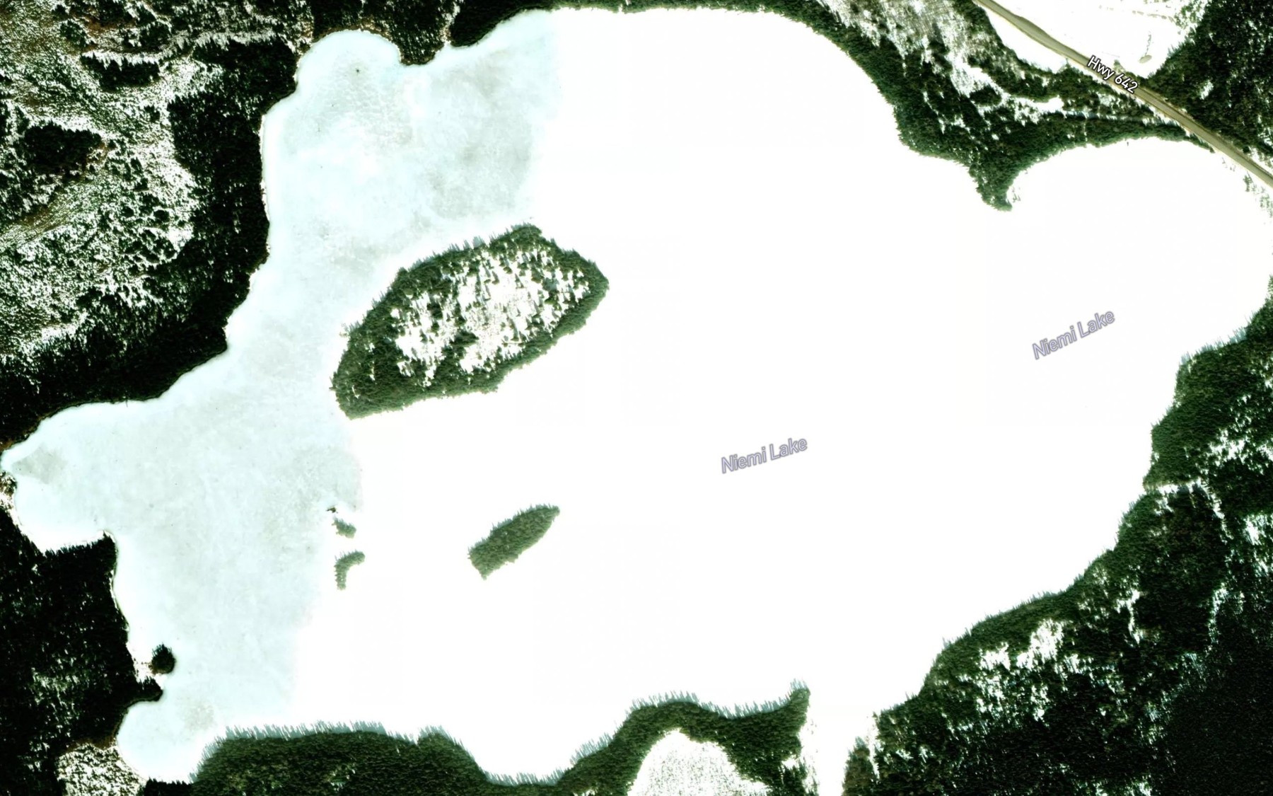 Satellite map of the Niemi Lake