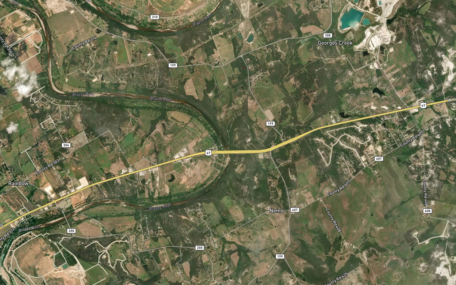 Satellite map of the Georges Creek