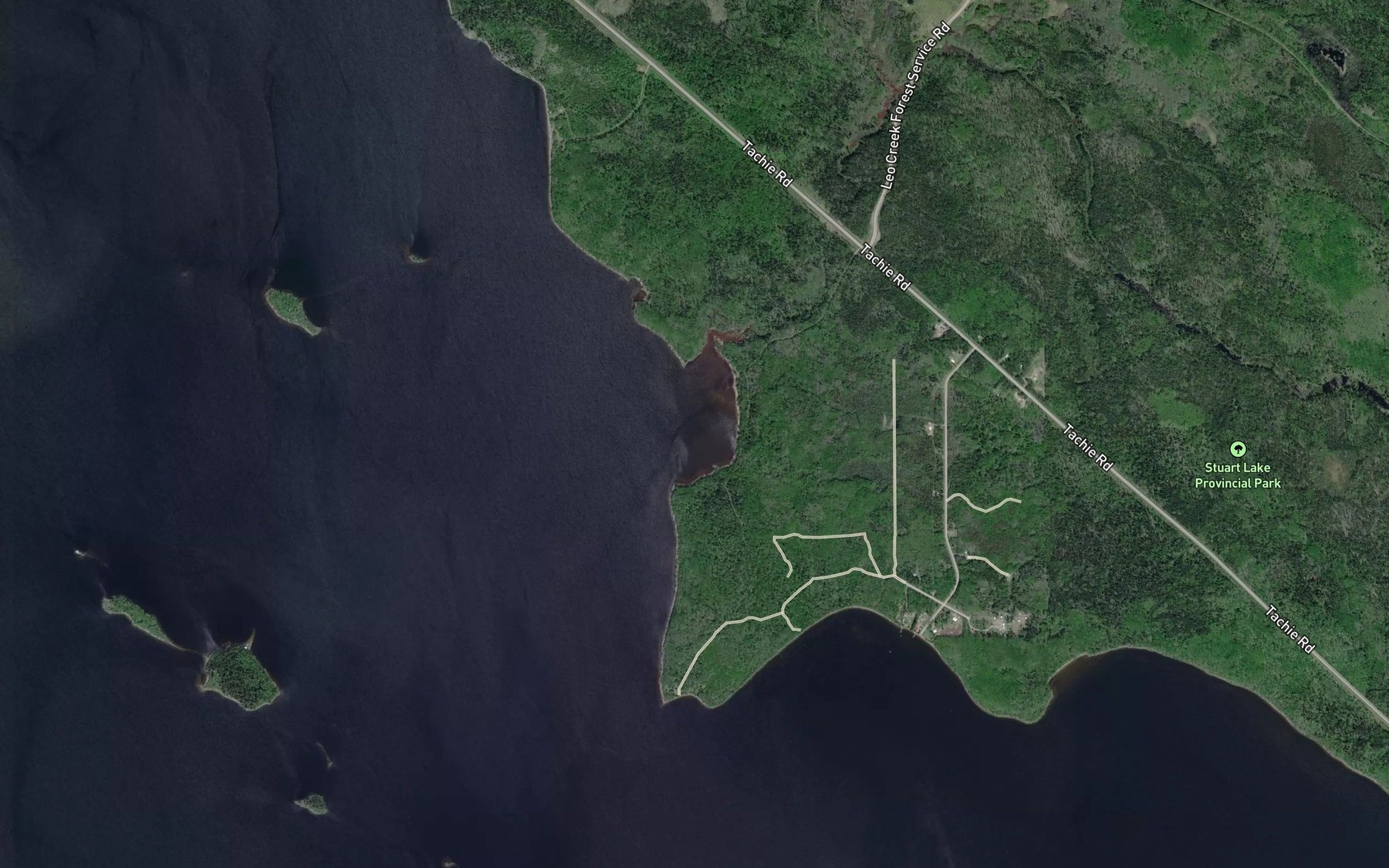 Satellite map of the Styles Bay