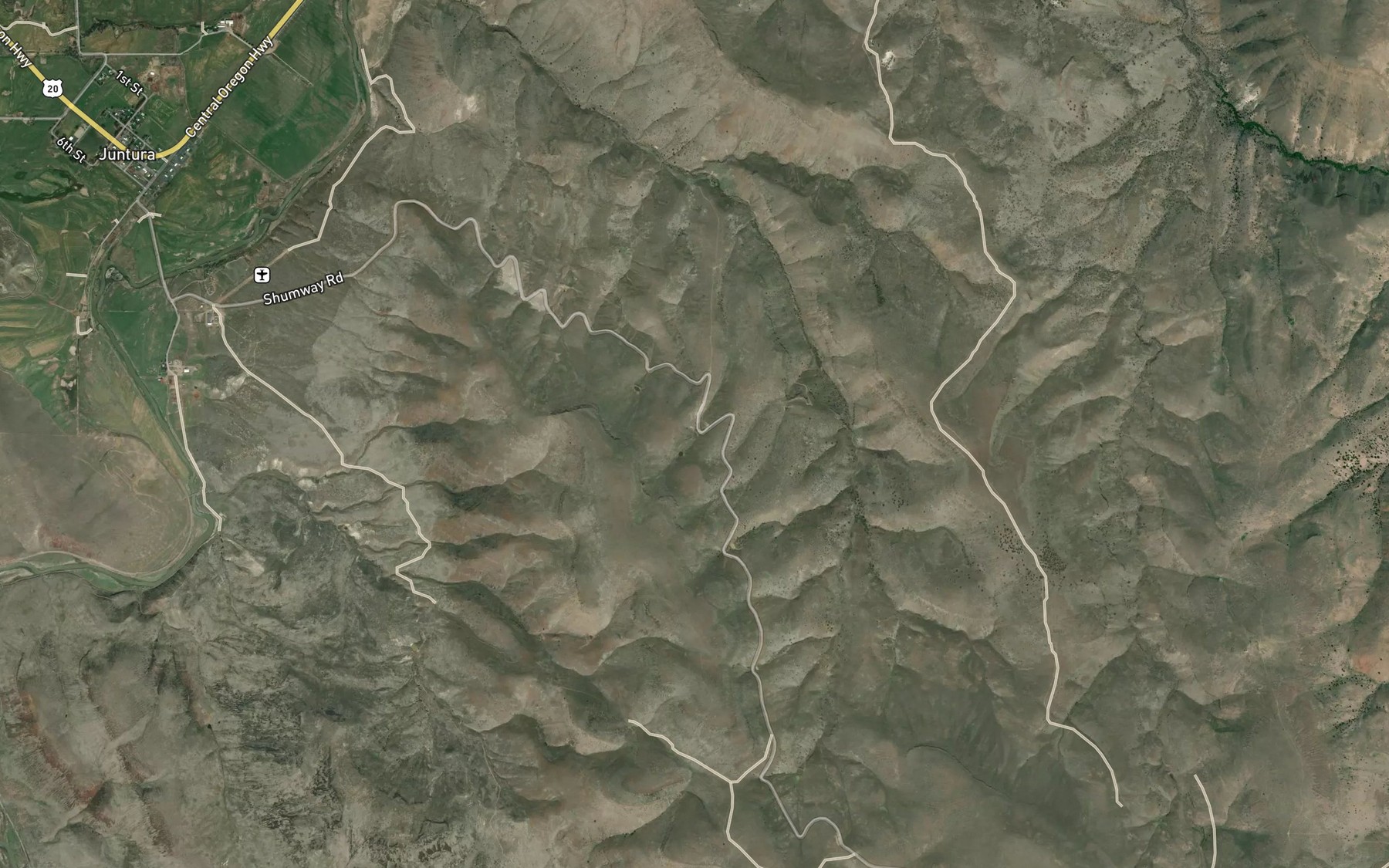 Satellite map of the Chalk Bank Reservoir