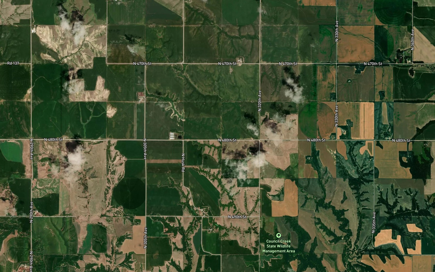 Satellite map of the Hasselbach Reservoir