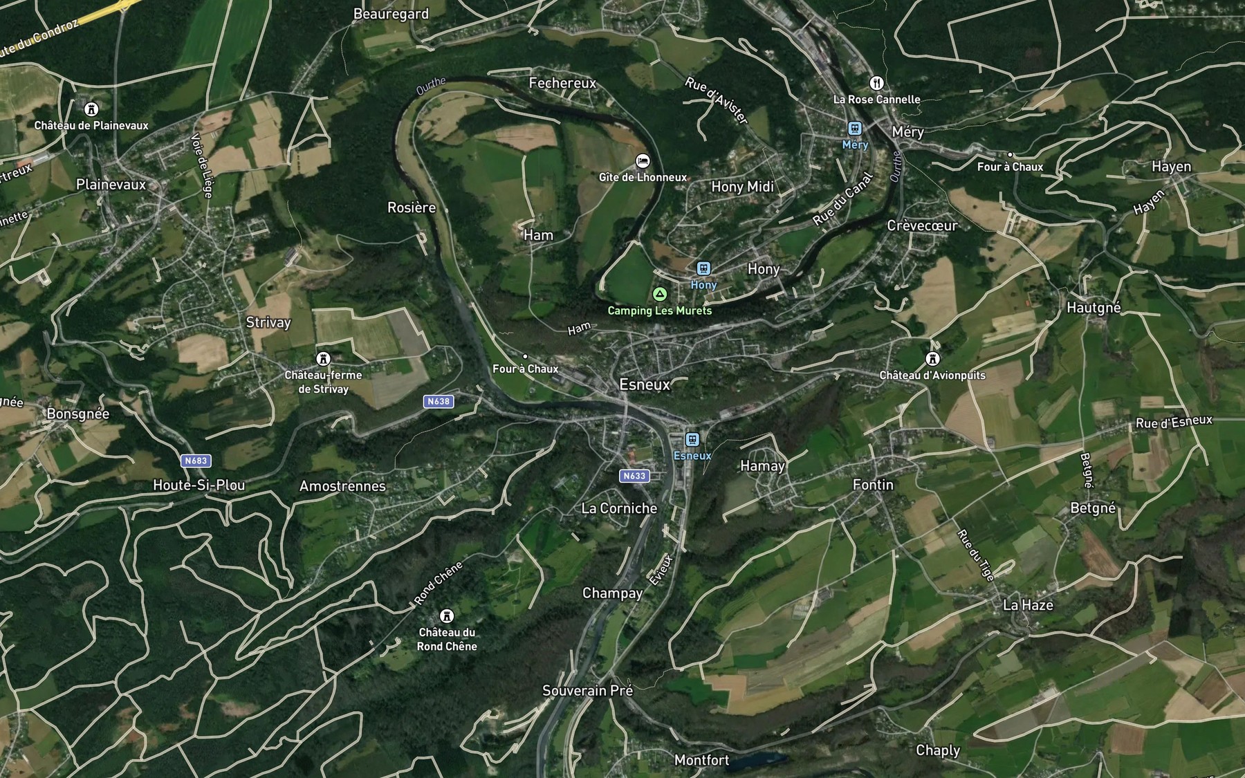 Satellite map of the Fond