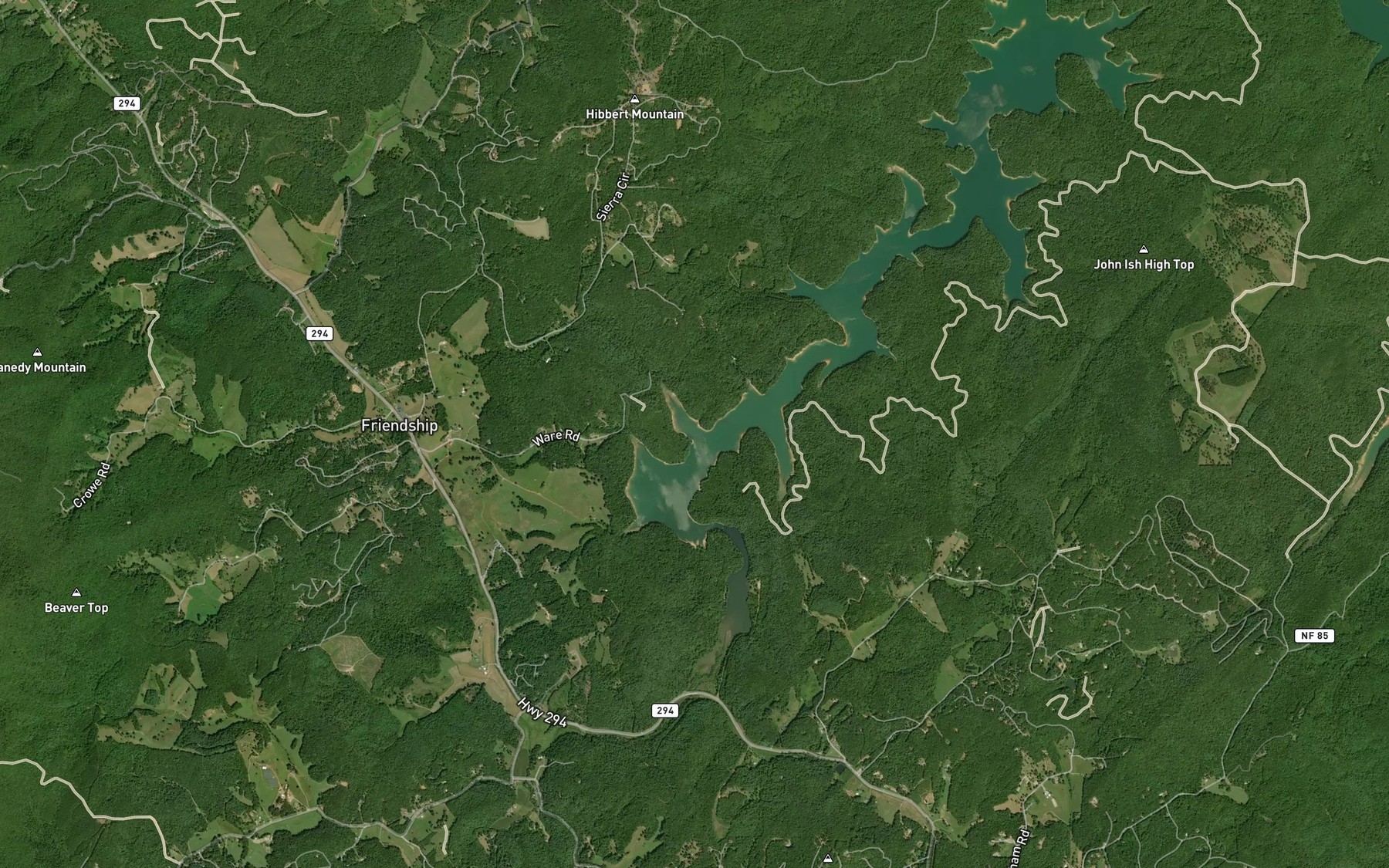 Satellite map of the Hibbert Branch