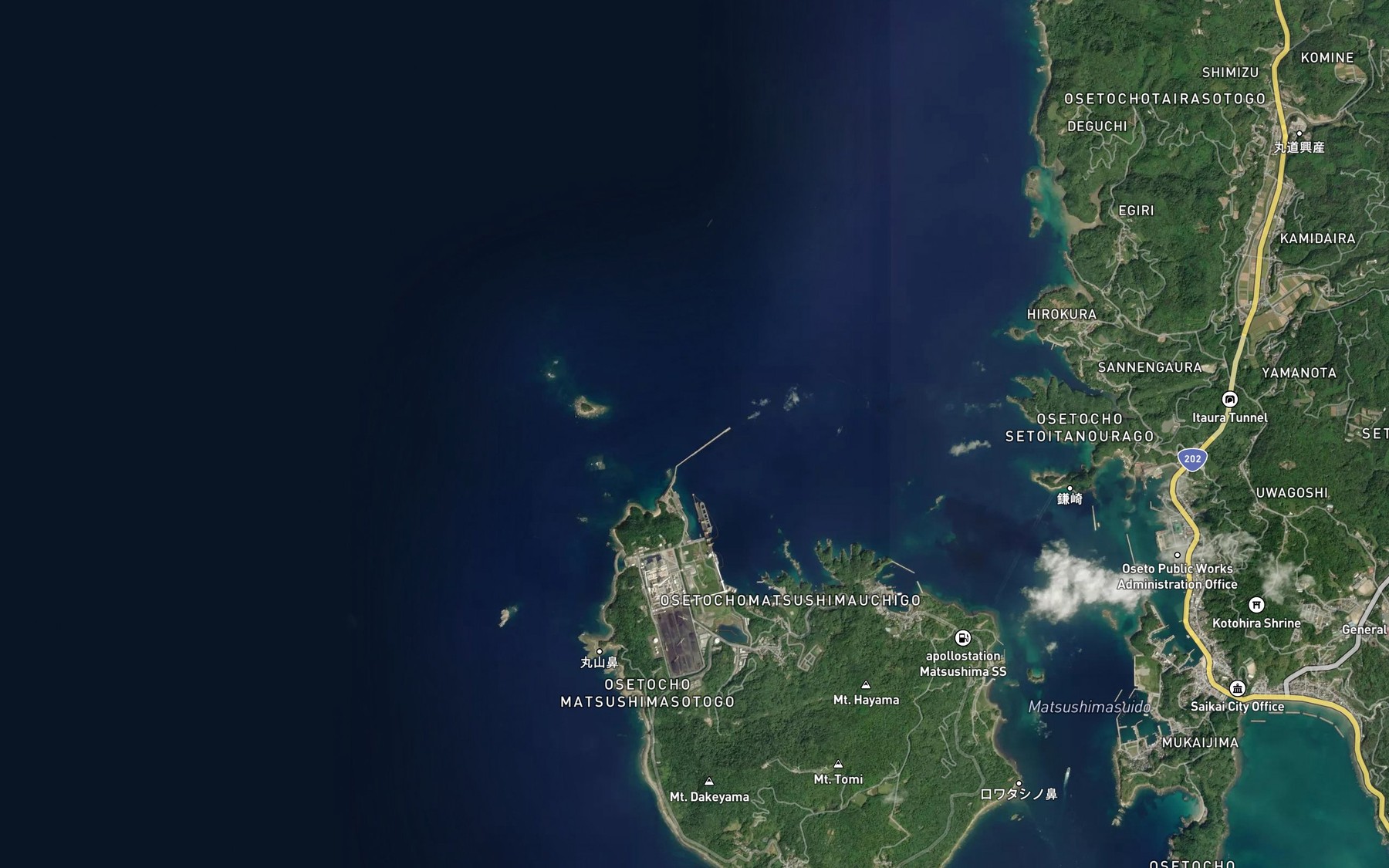 Satellite map of the Tsugu-dashi