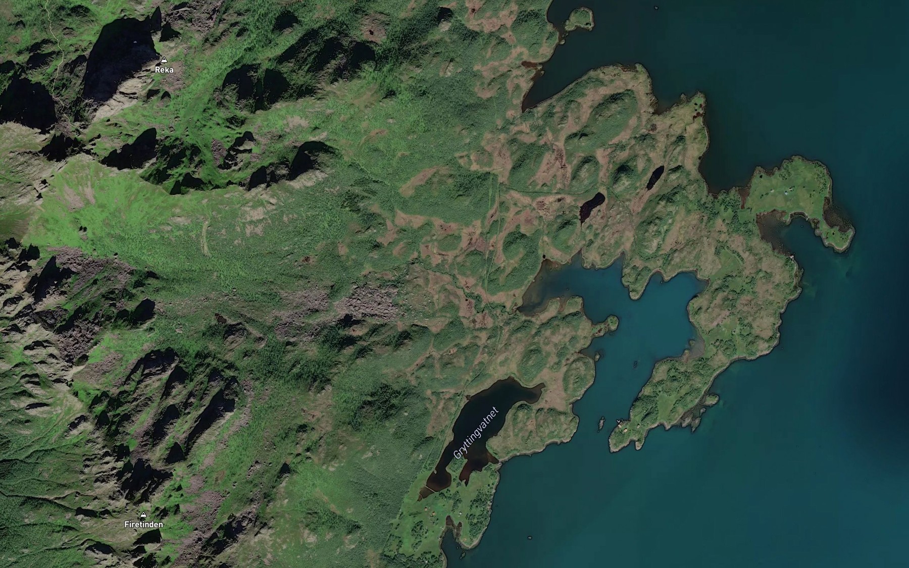Satellite map of the Gryttingselva