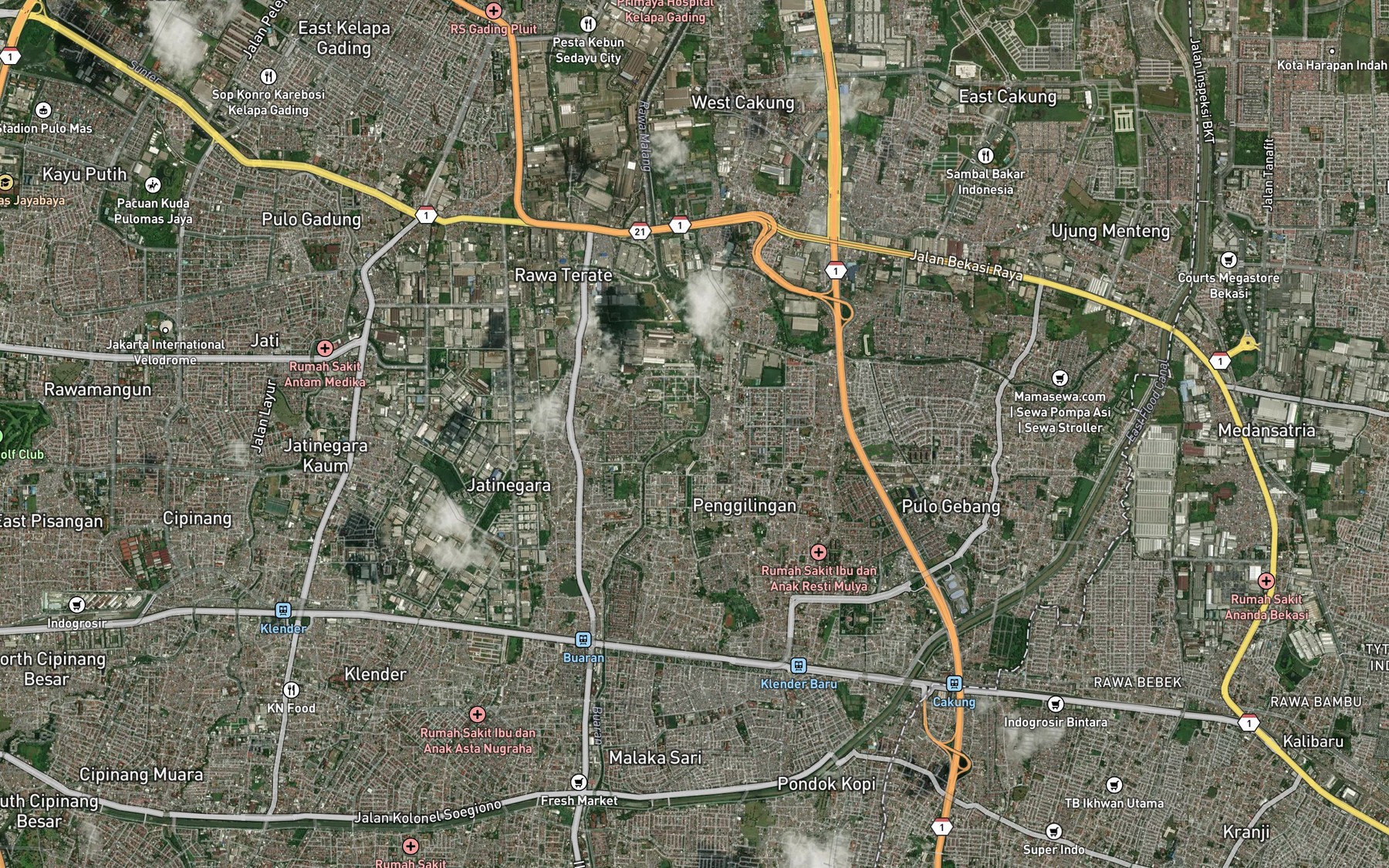 Satellite map of the Kali Buaran