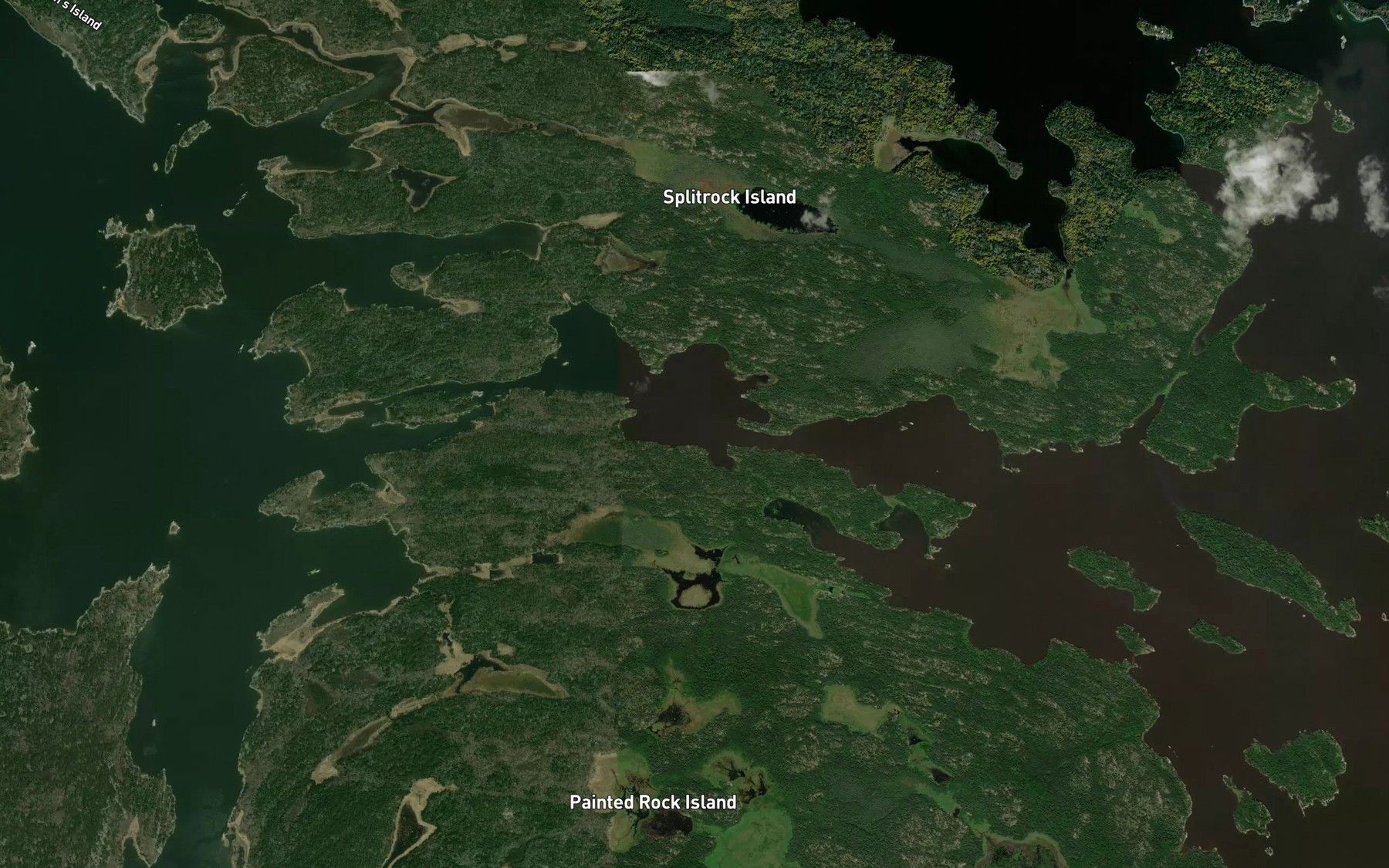 Satellite map of the Painted Rock Channel