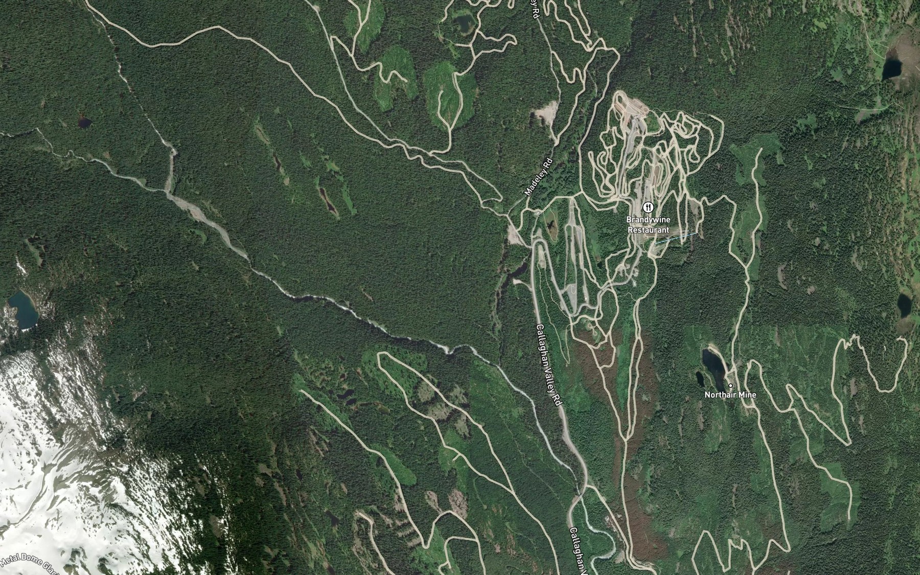 Satellite map of the Madeley Creek