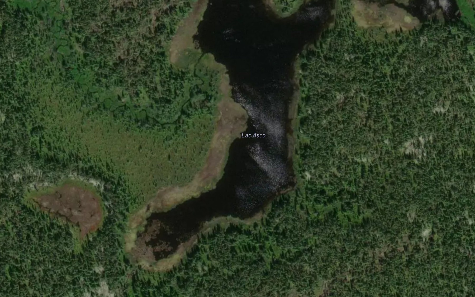 Satellite map of the Lac Asco