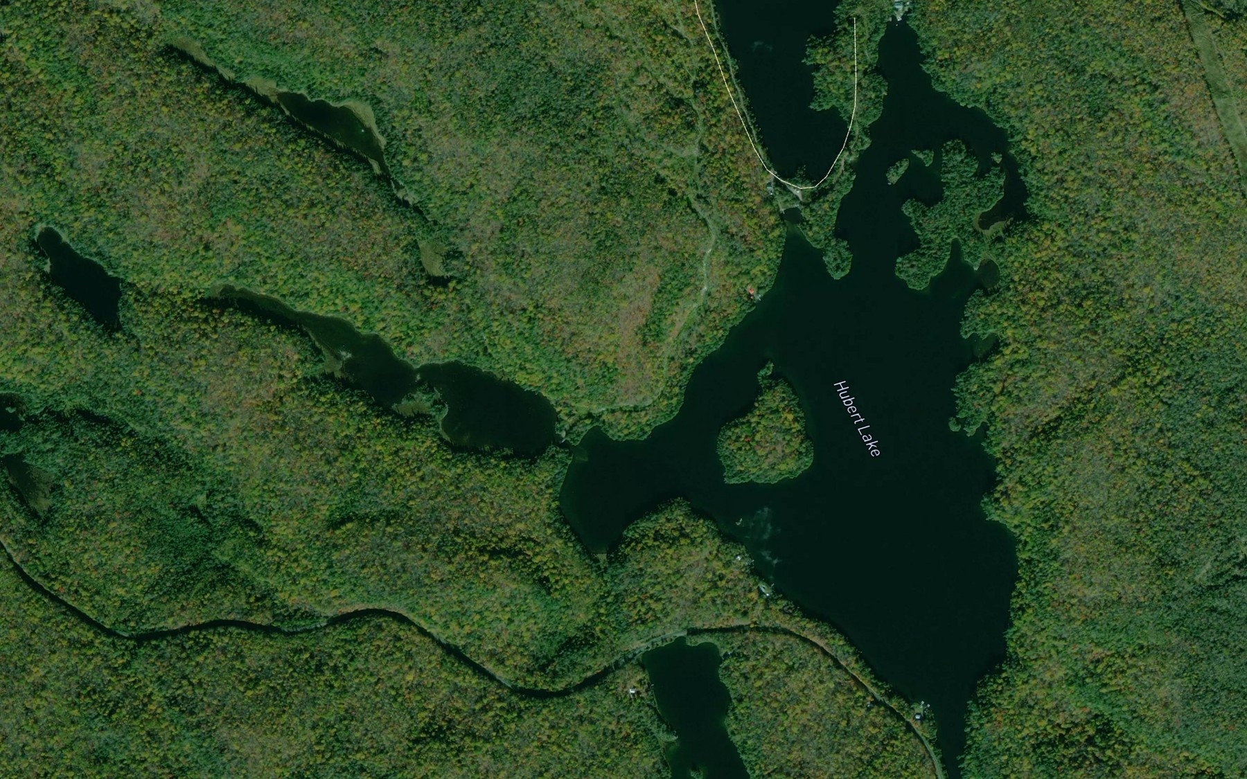 Satellite map of the Hubert Lake