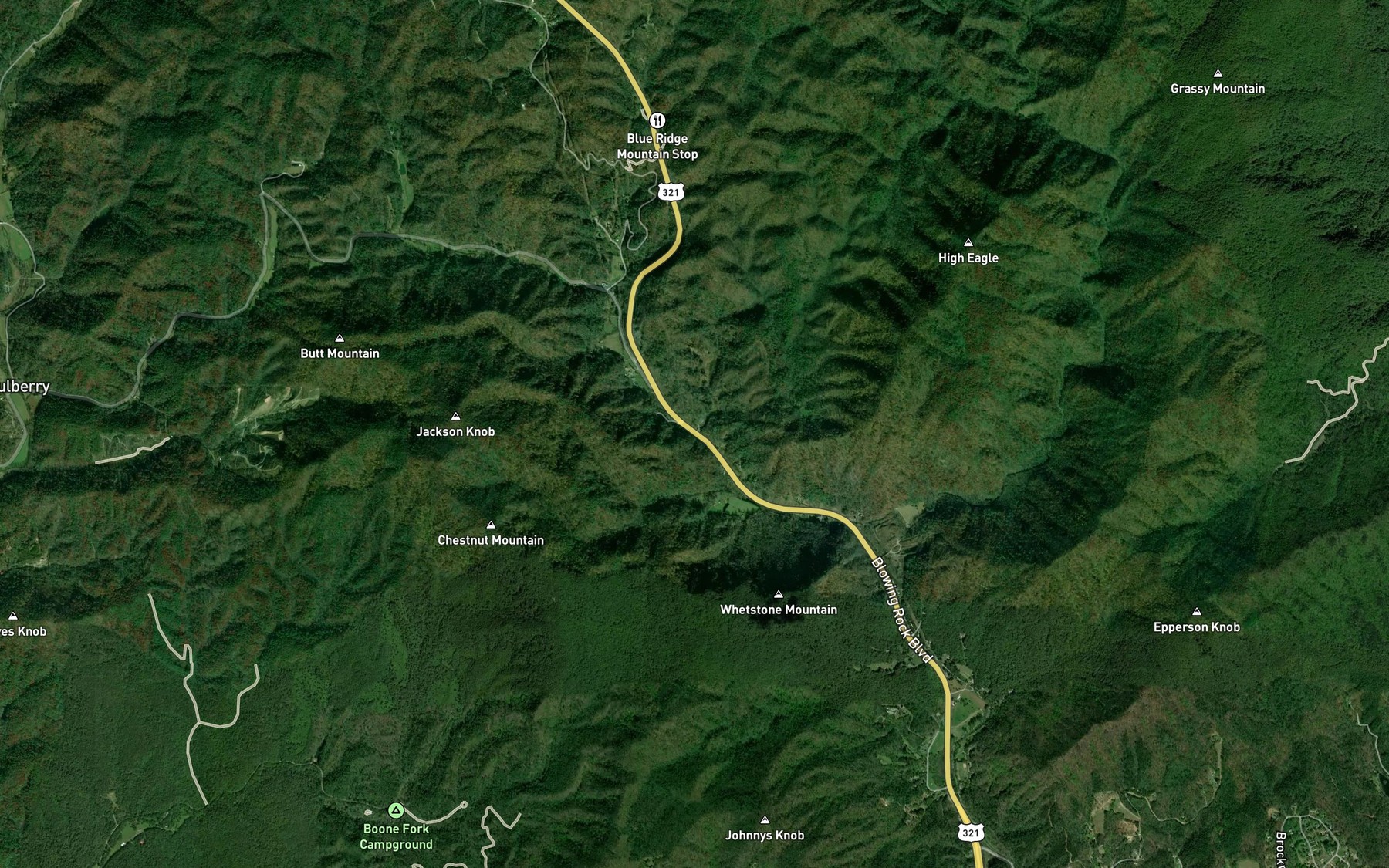 Satellite map of the Wolfpen Creek