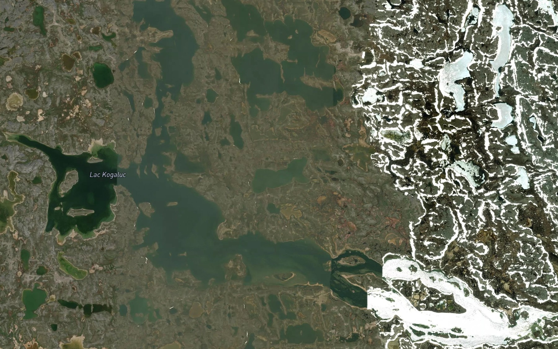 Satellite map of the Lac Kogaluc