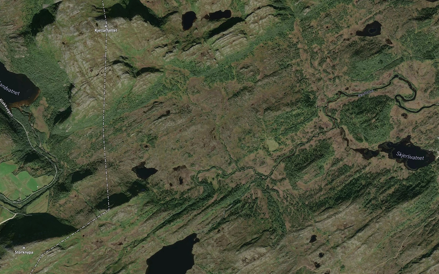 Satellite map of the Storrbubekken