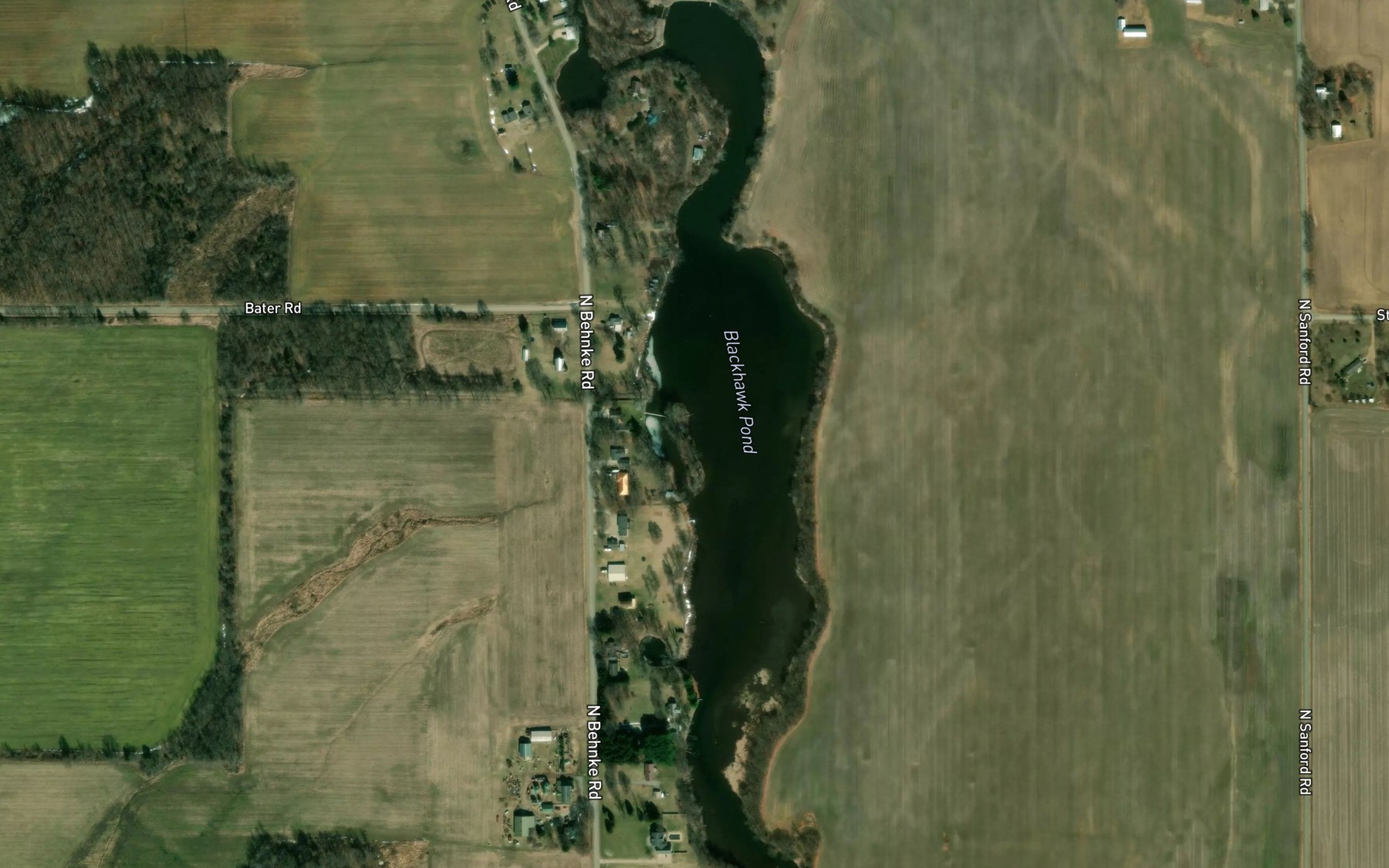 Satellite map of the Blackhawk Pond