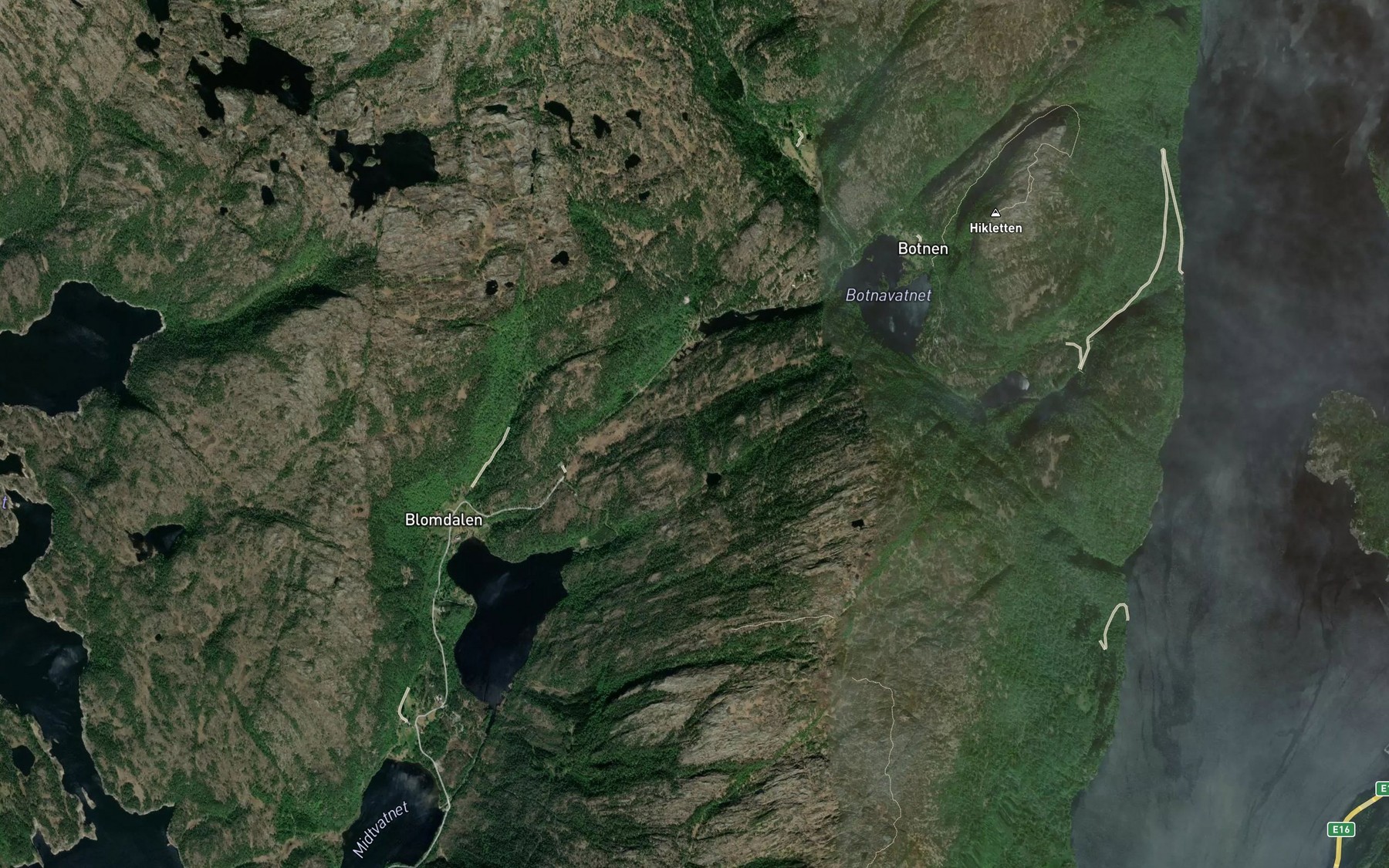 Satellite map of the Tverrbekken