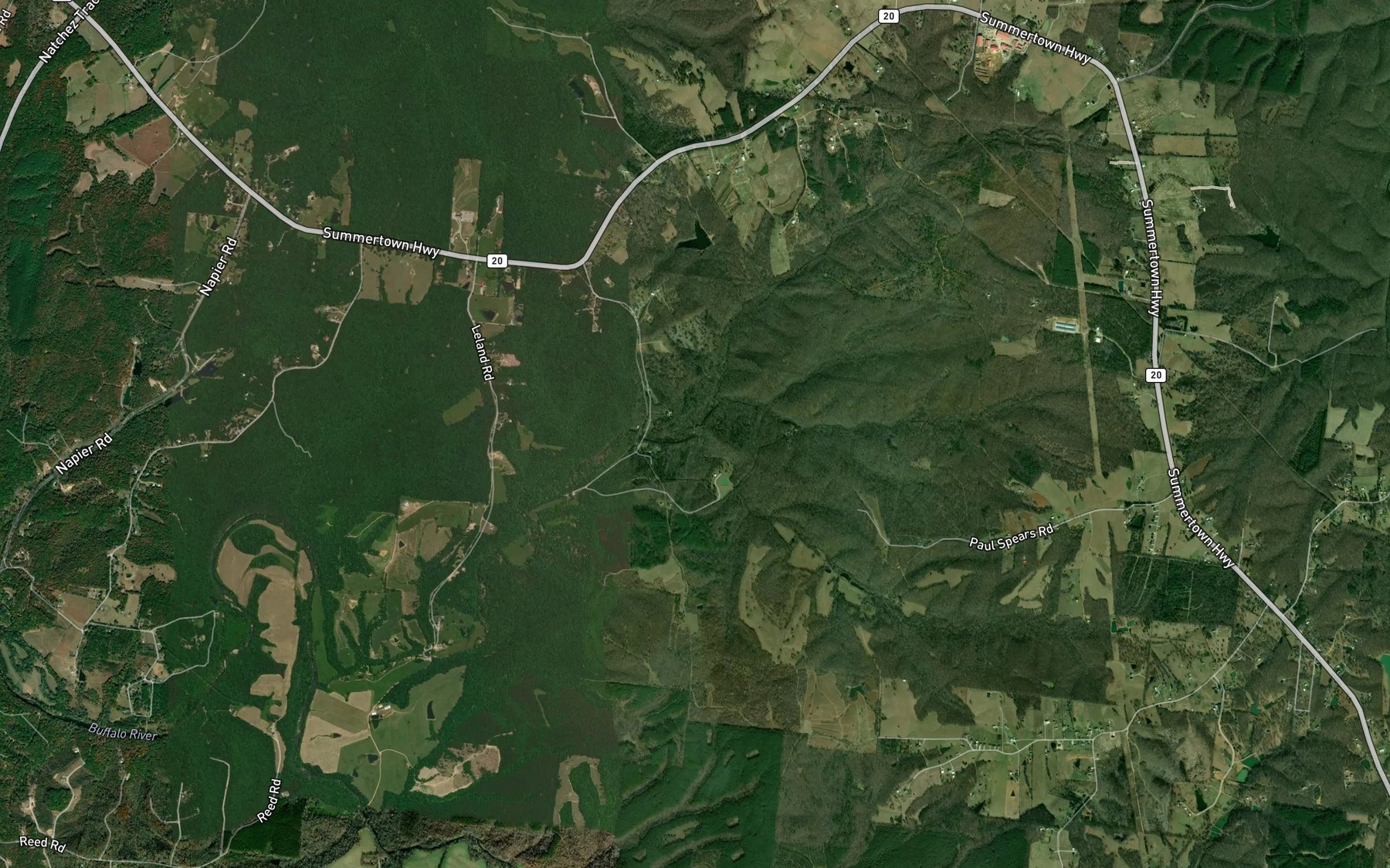 Satellite map of the Bennett Branch