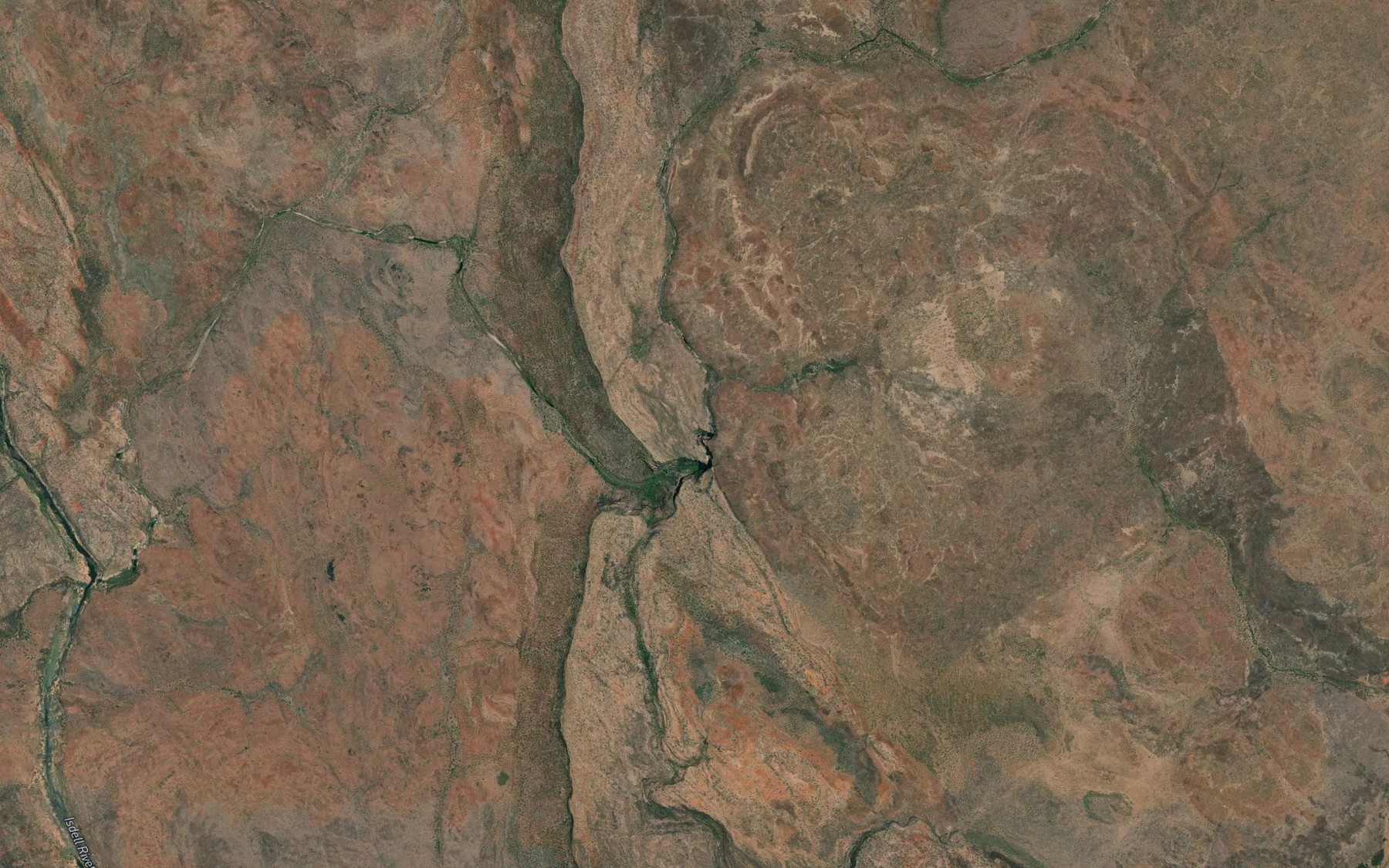Satellite map of the Reva Falls