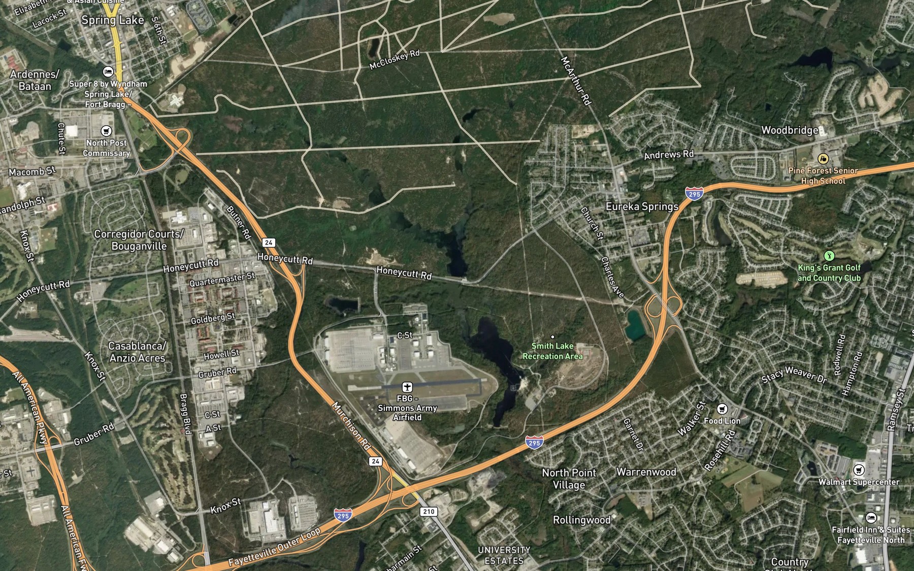 Satellite map of the Texas Lake