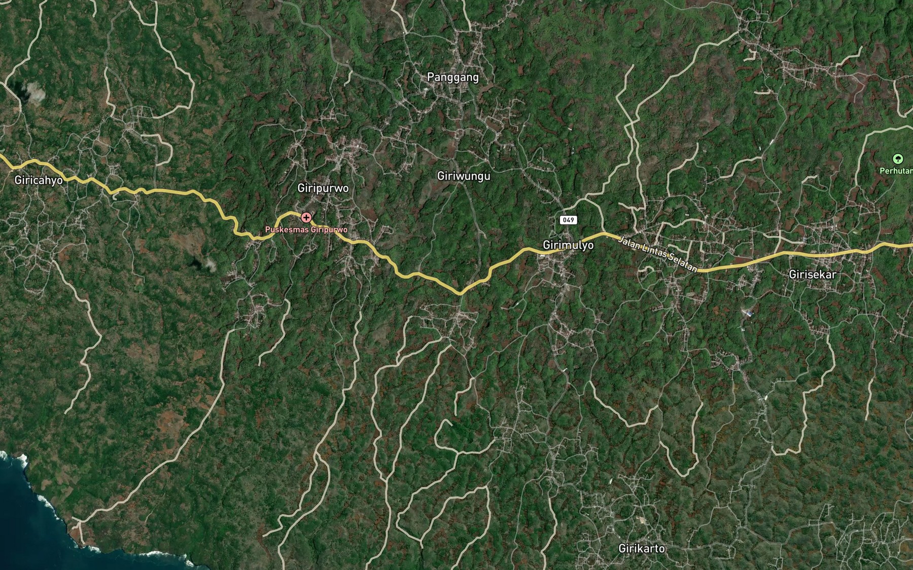 Satellite map of the Danau Sumurwuni