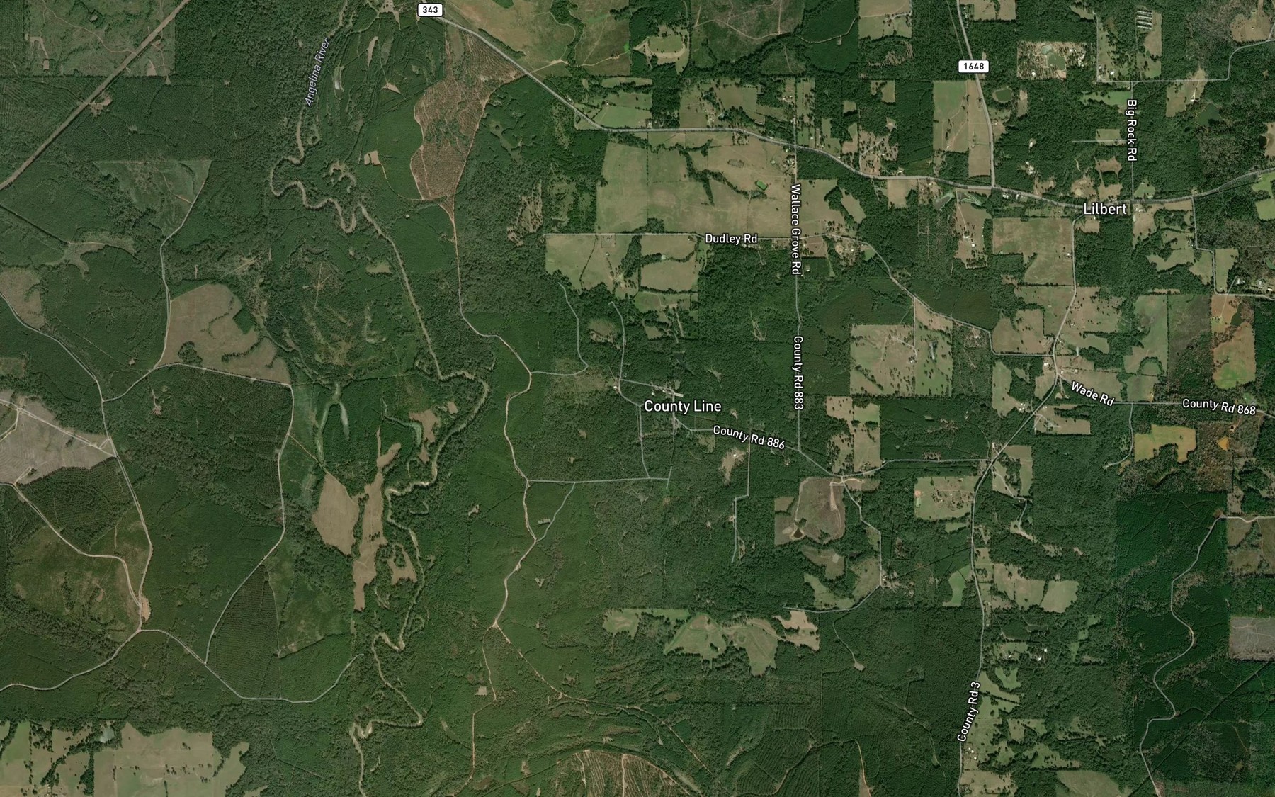 Satellite map of the Baxter Branch