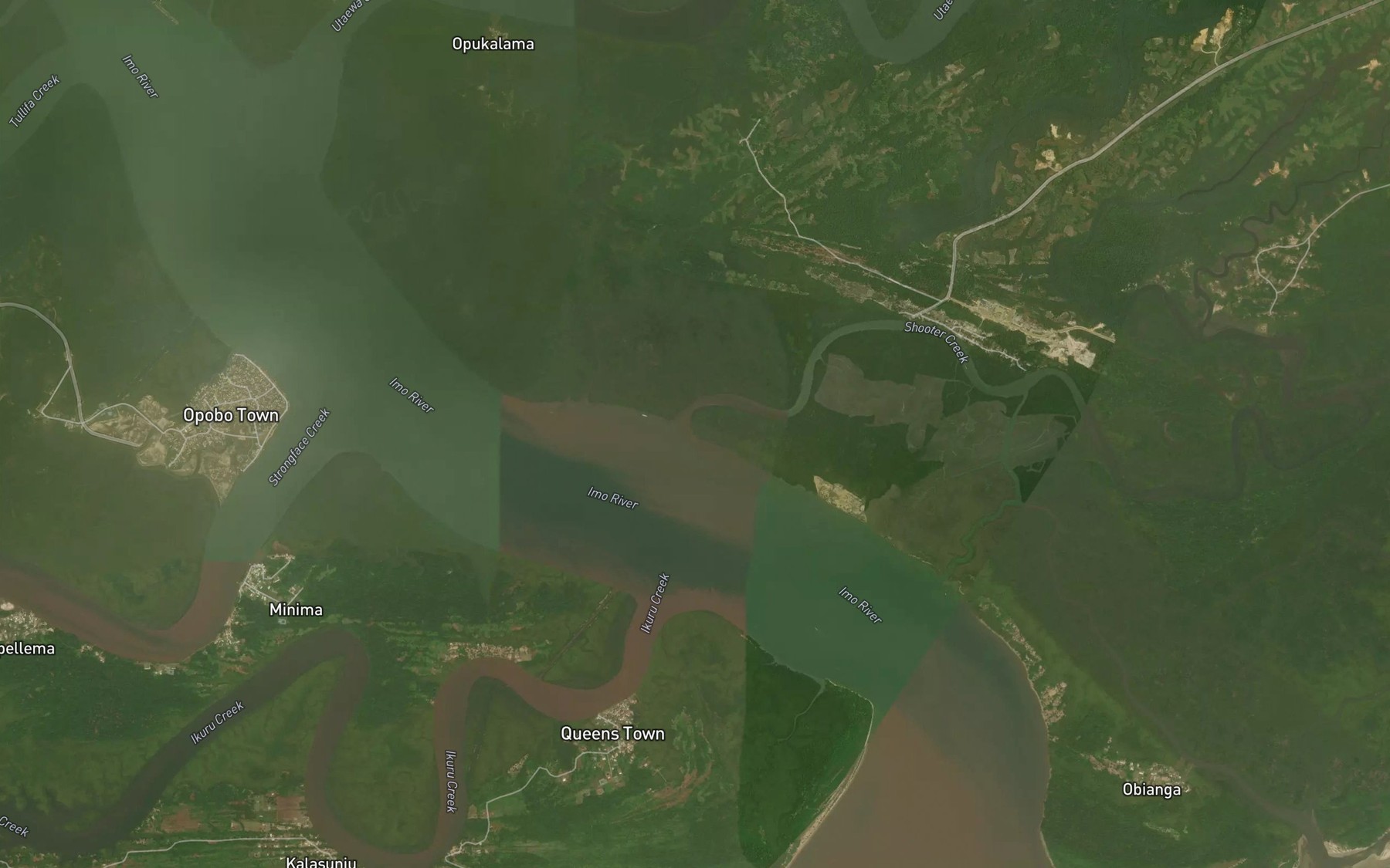 Satellite map of the Shooter Creek