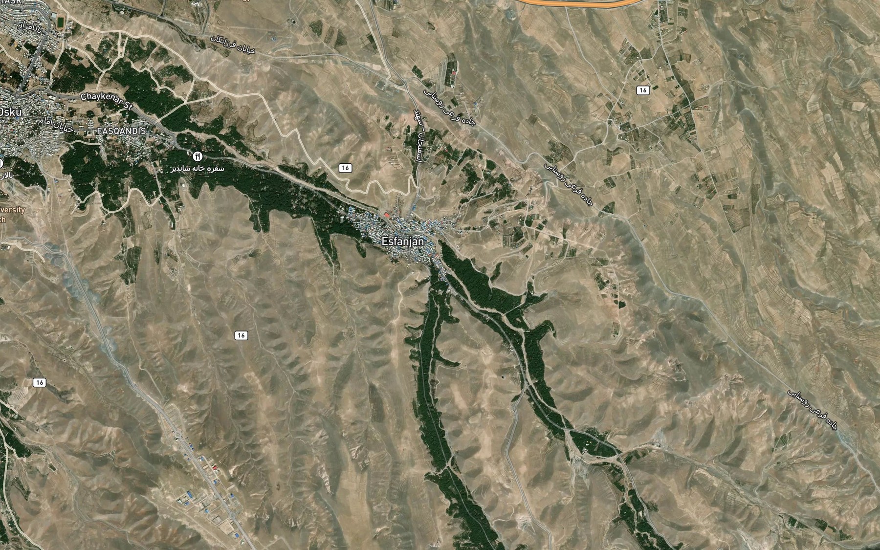 Satellite map of the Rudkhaneh-ye Kandujan Chay