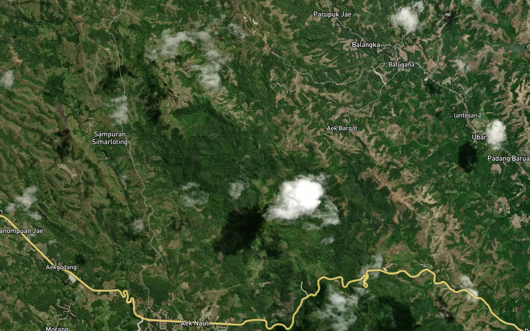 Satellite map of the Aek Pandalangan