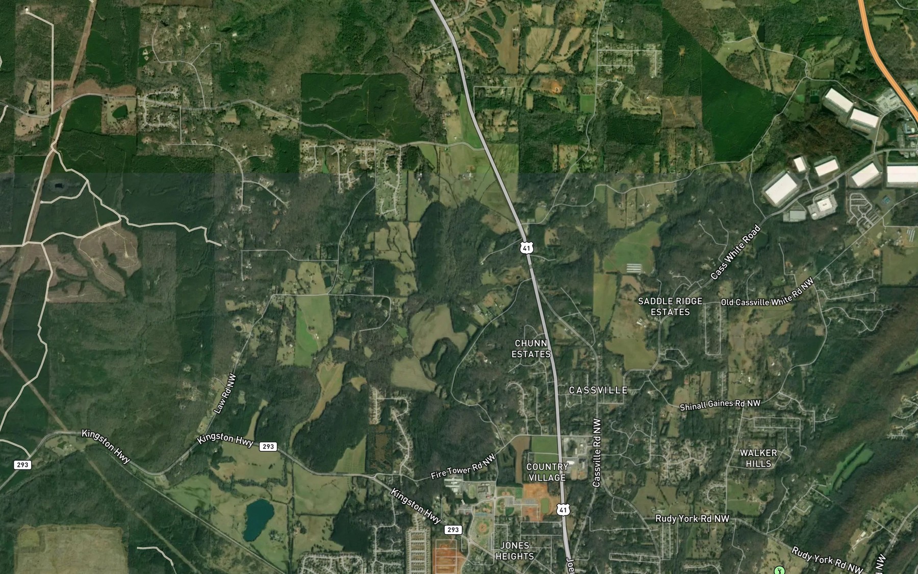 Satellite map of the South Fork Two Run Creek