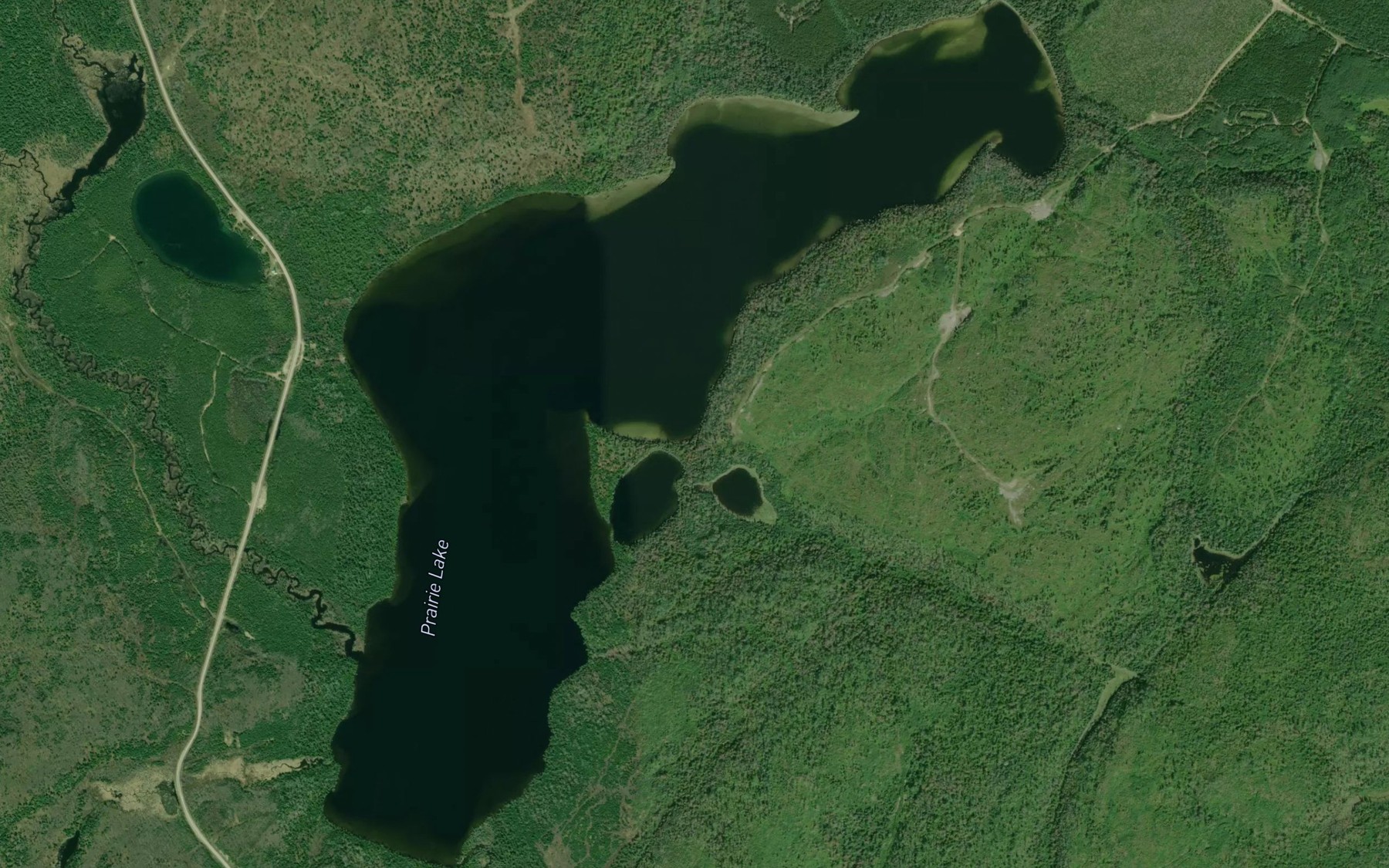 Satellite map of the Prairie Lake