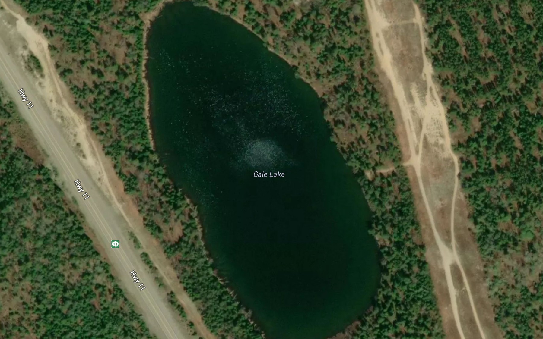 Satellite map of the Gale Lake