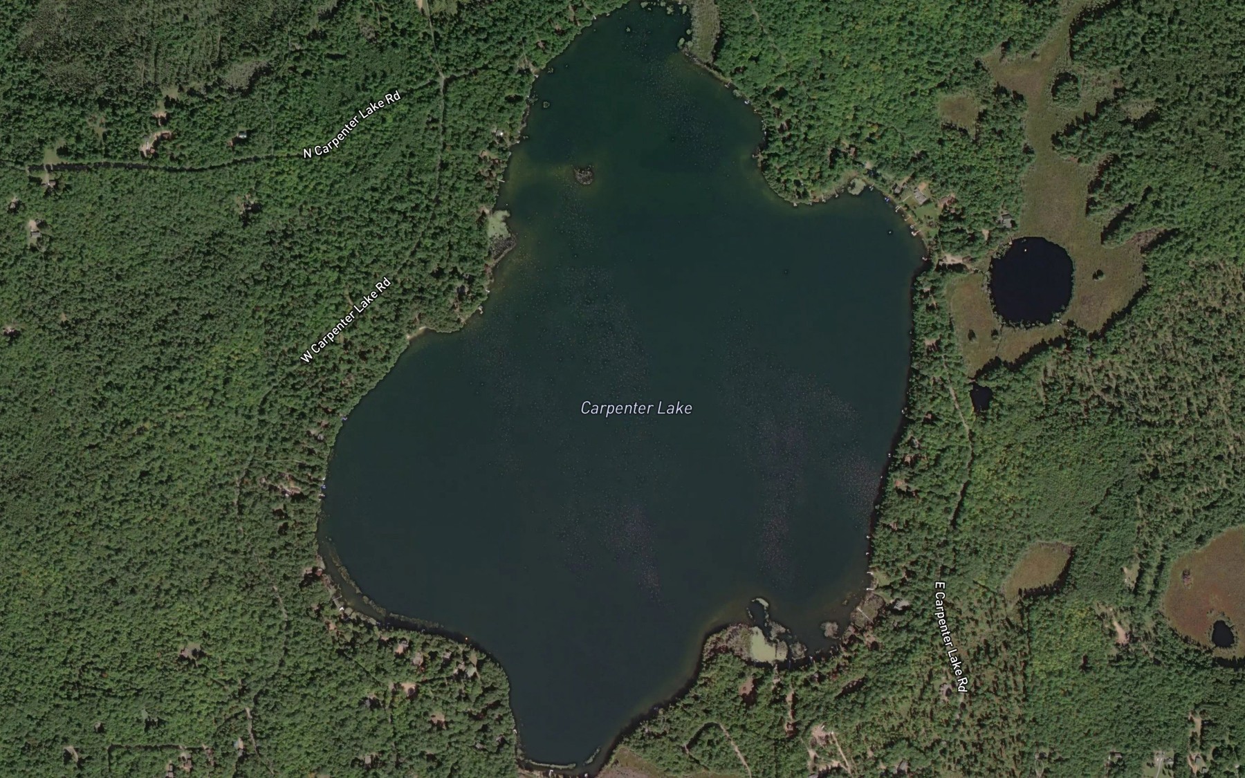 Satellite map of the Carpenter Lake