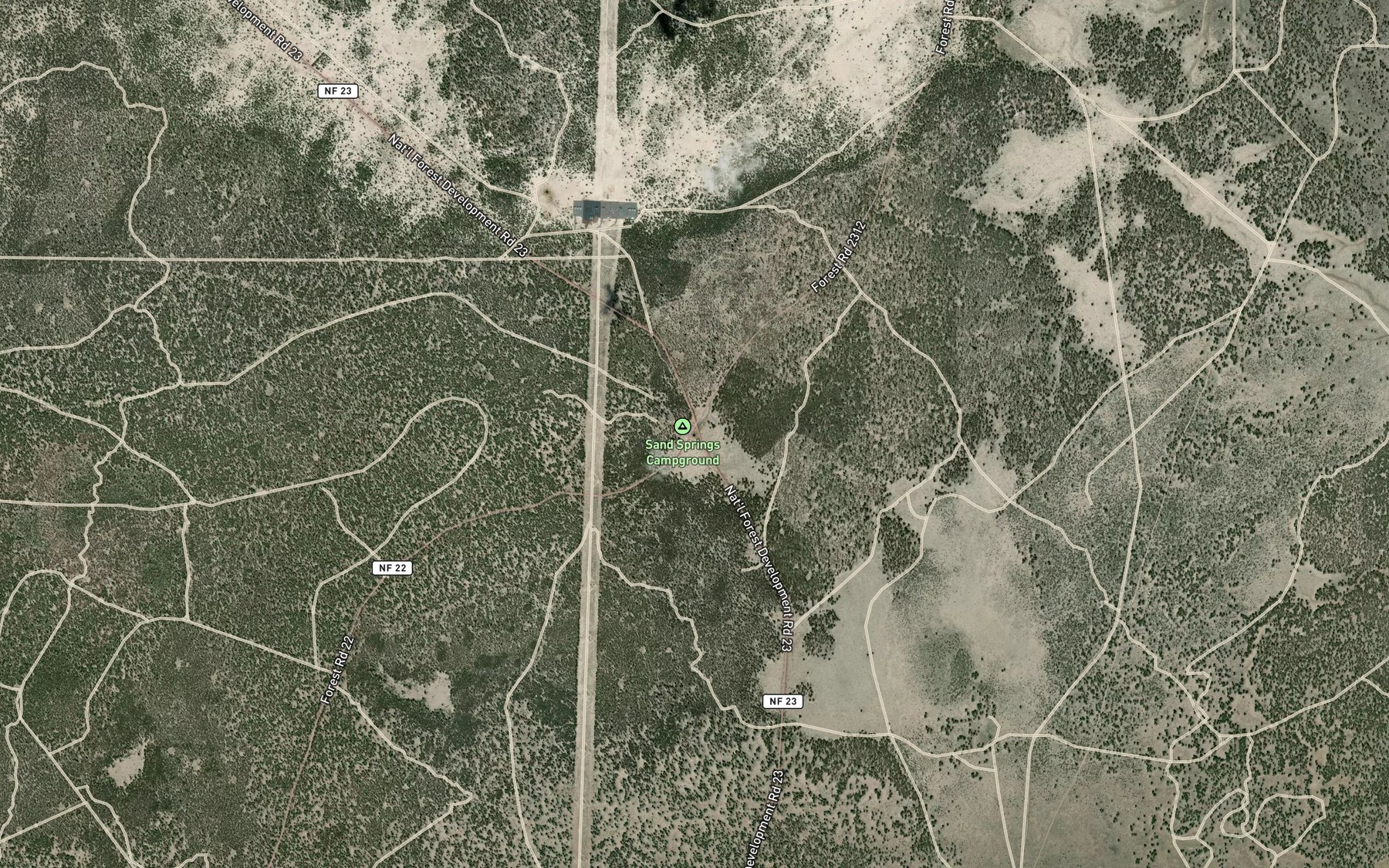 Satellite map of the Sand Spring