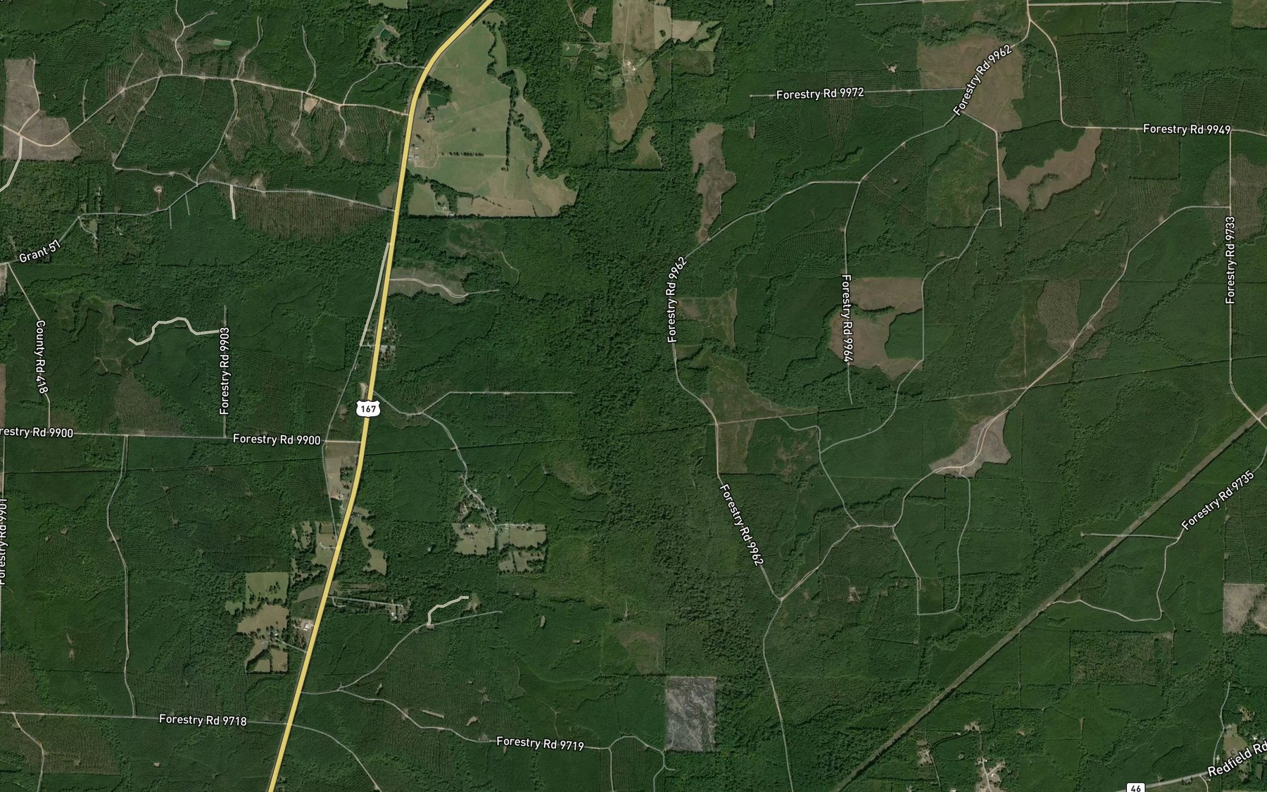 Satellite map of the Twomile Branch